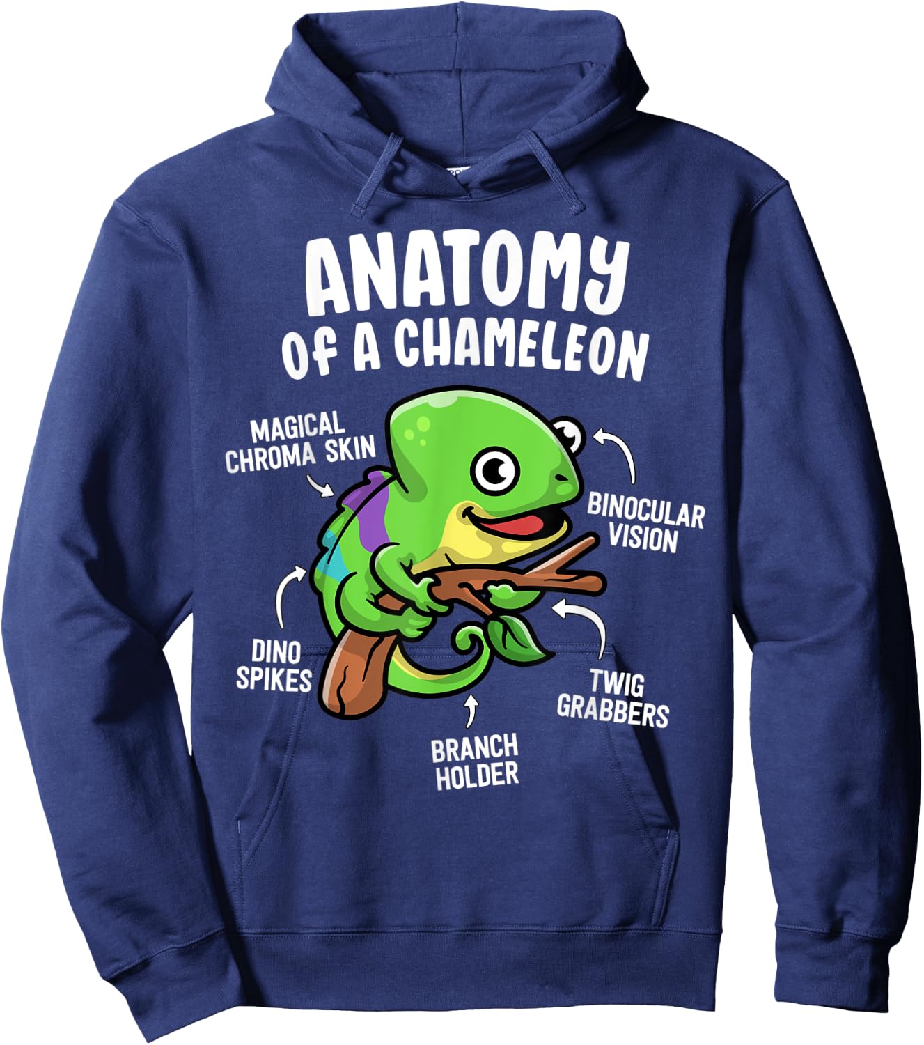 Anatomy Of A Chameleon Funny Reptile Lover Pet Lizard Hoodie - Hoodie | Navy