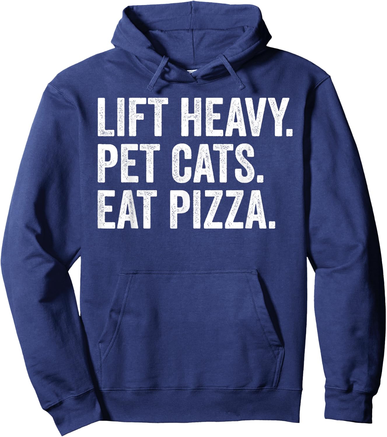 Lift Heavy Pet Cats Eat Pizza Gym Workout Weight Lifter Hoodie - Hoodie | Navy