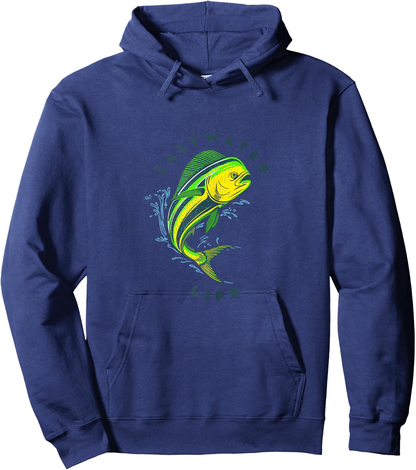 Saltwater Life Saltwater Mahi Mahi Jumping Fishing Hoodie - Hoodie | Navy