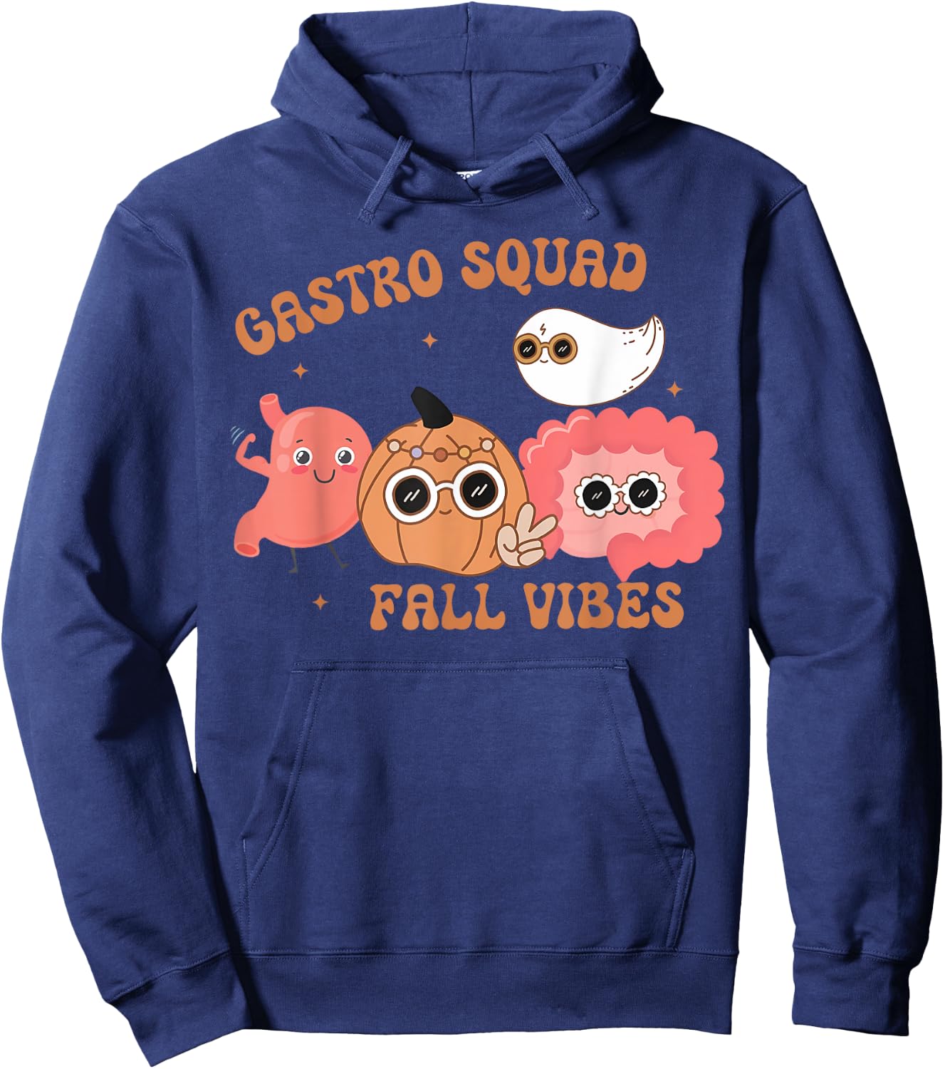 Fall Vibes Gastro Squad Ghost Halloween Spooky Endoscopy Hoodie - Hoodie | Navy