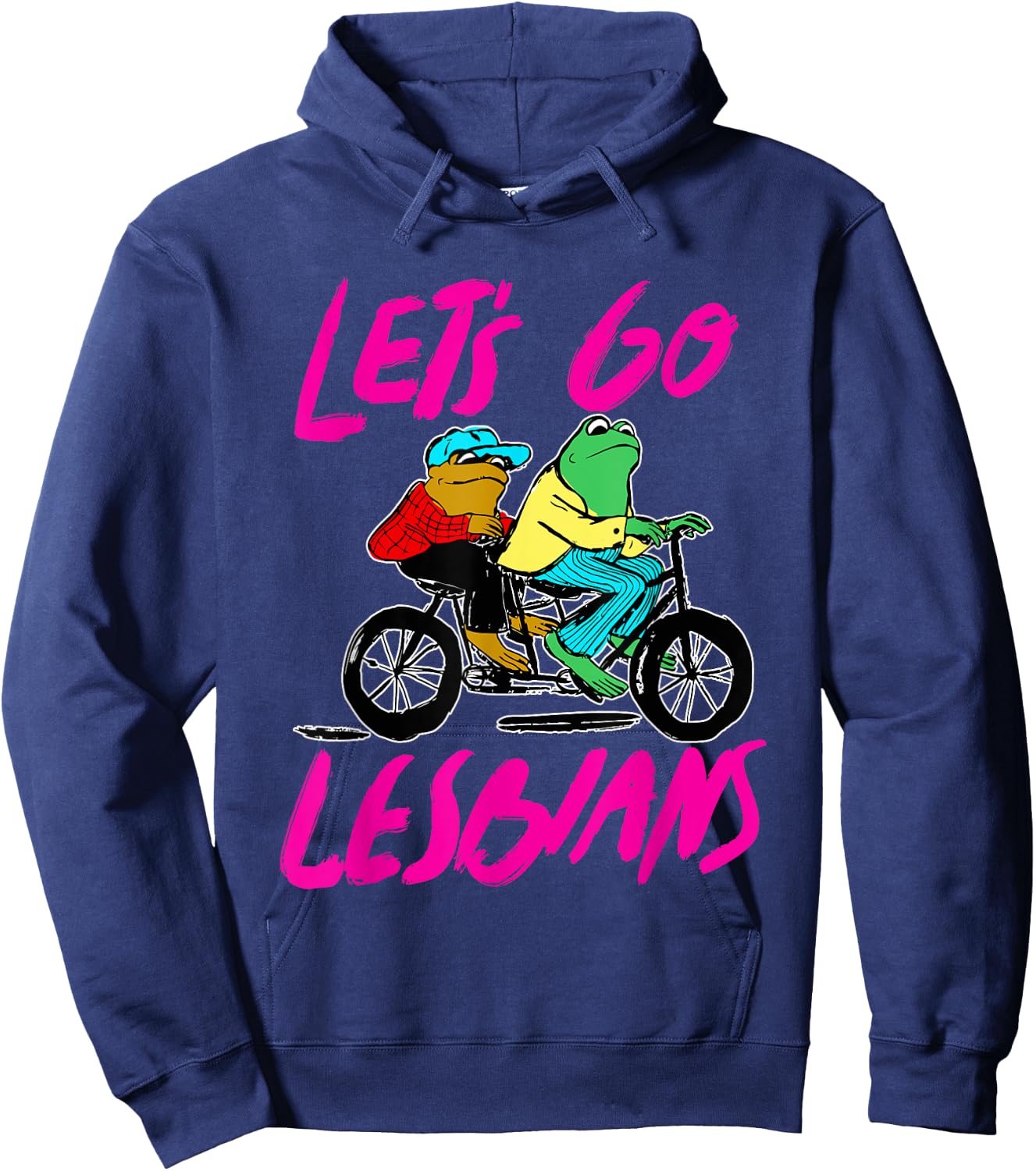 Let's Go Lesbians Frog Howdy Lesbian Design Hoodie - Hoodie | Navy