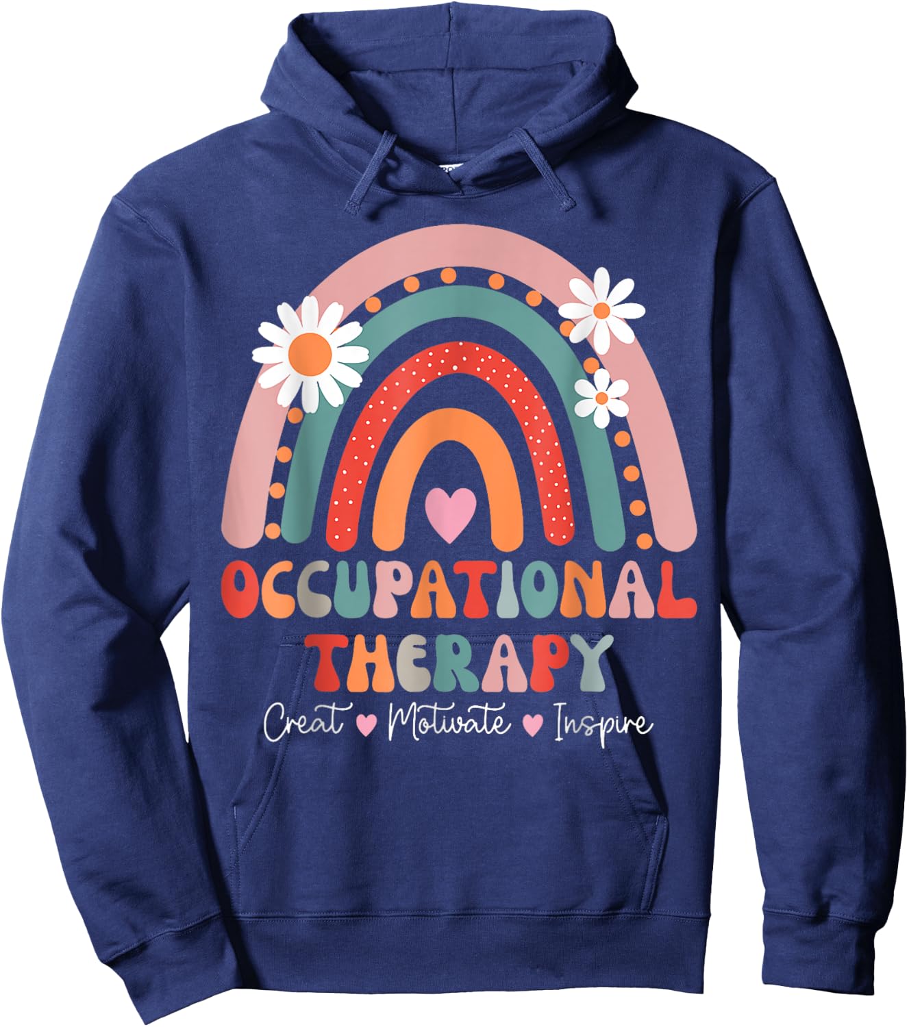 Groovy Occupational Therapy Shirts Therapists Happy OT Month Hoodie - Hoodie | Navy
