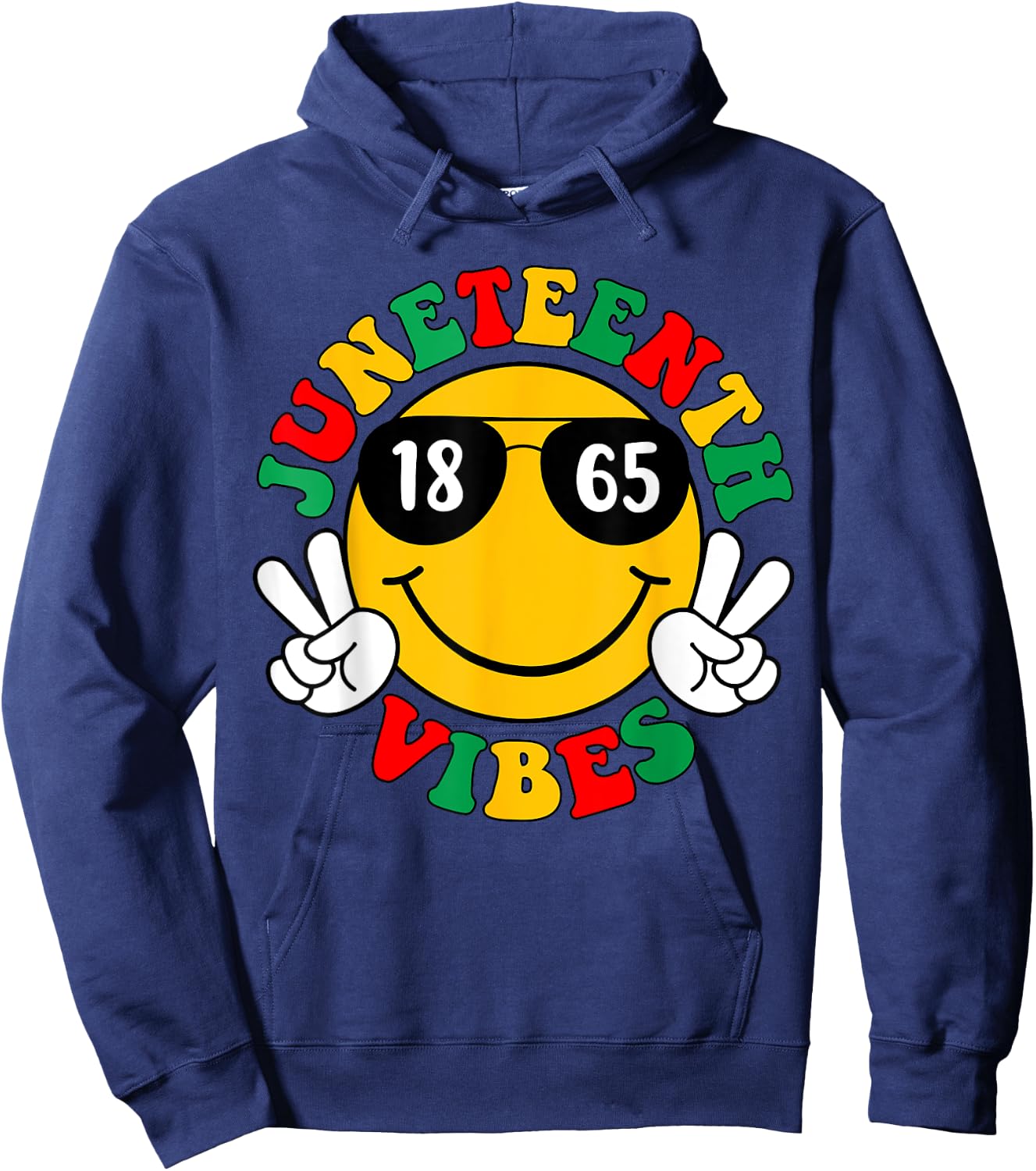 Juneteenth 1865 Celebrate Black Pride Freedom African Retro Hoodie - Hoodie | Navy