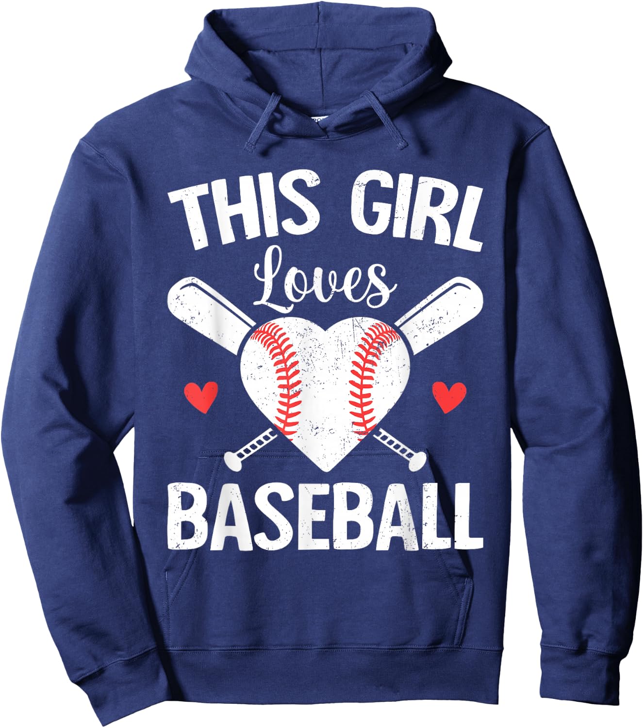 This Girl Loves Baseball Cute Baseball Girl Women Hoodie - Hoodie | Navy