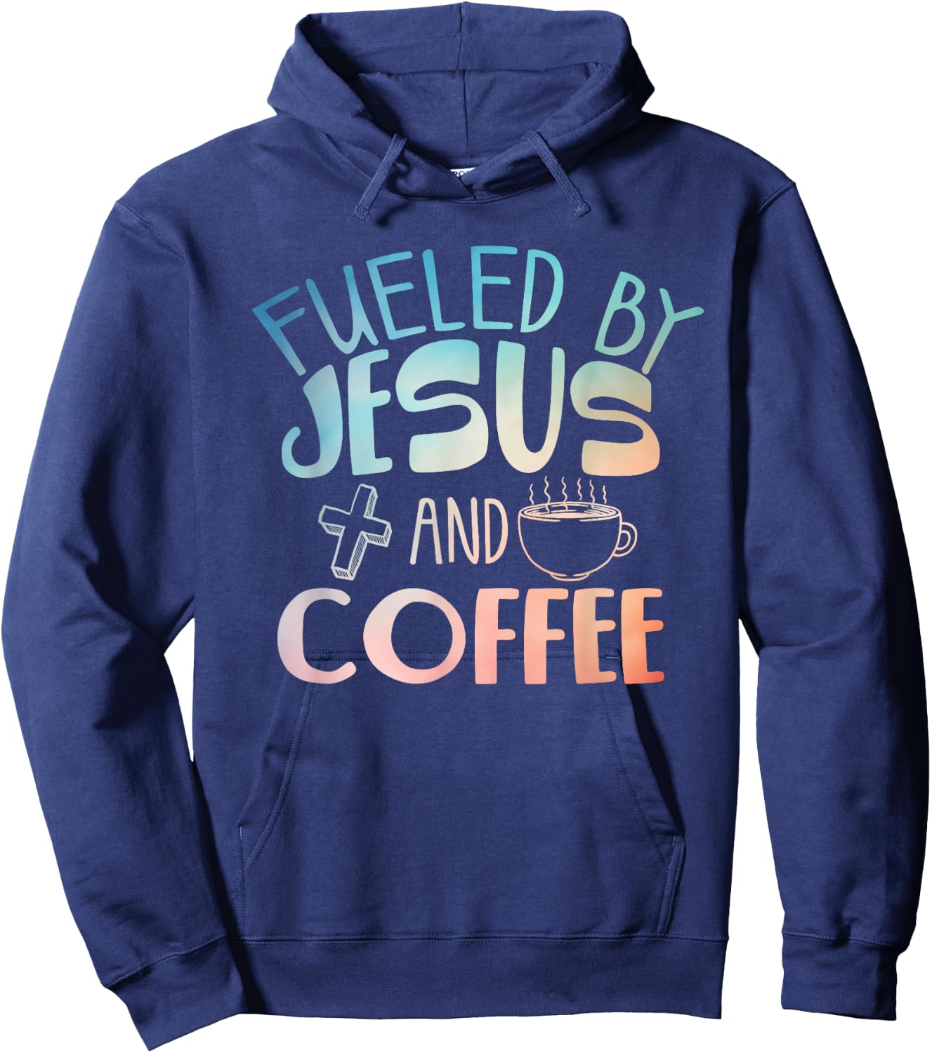 Cool Coffee & Jesus Art Women Christian Coffee Lover Hoodie - Hoodie | Navy