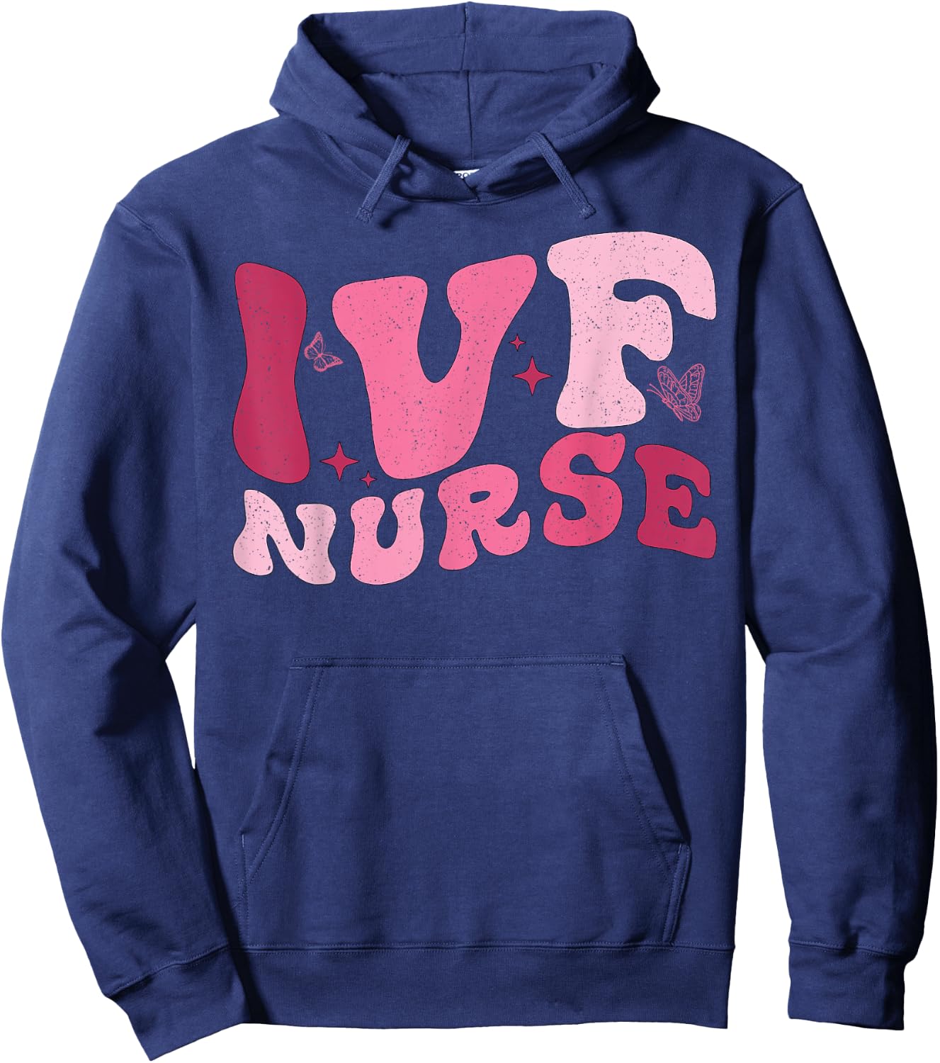 Retro Pink IVF Nurse Fertility Nurse Fertility Rn OBGYN Hoodie - Hoodie | Navy