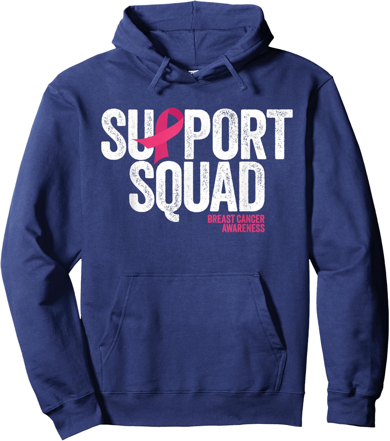 Breast Cancer Shirts Support Squad Breast Cancer Awareness Hoodie - Hoodie | Navy