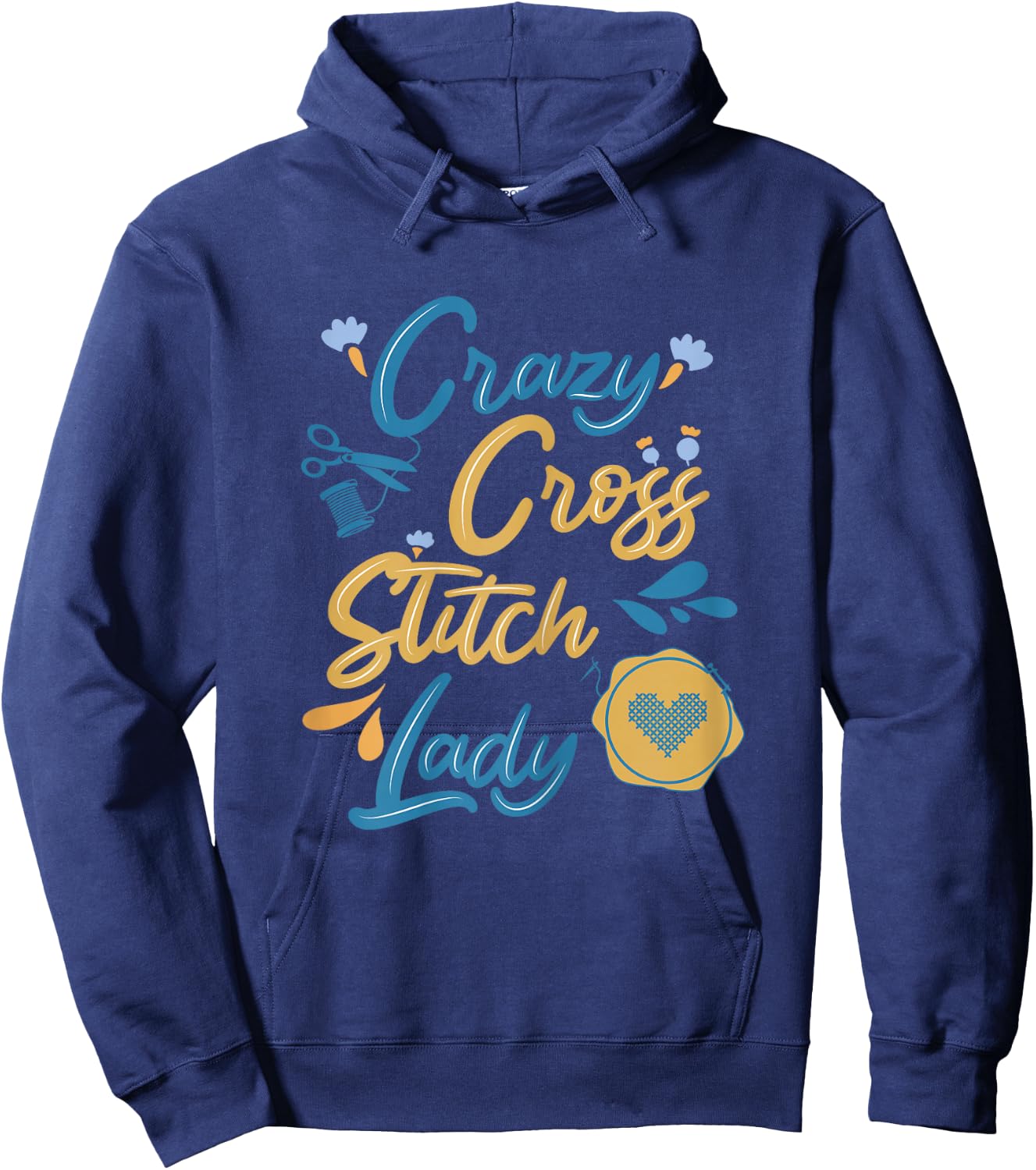 Crazy Cross Stitch Lady Hoodie - Hoodie | Navy