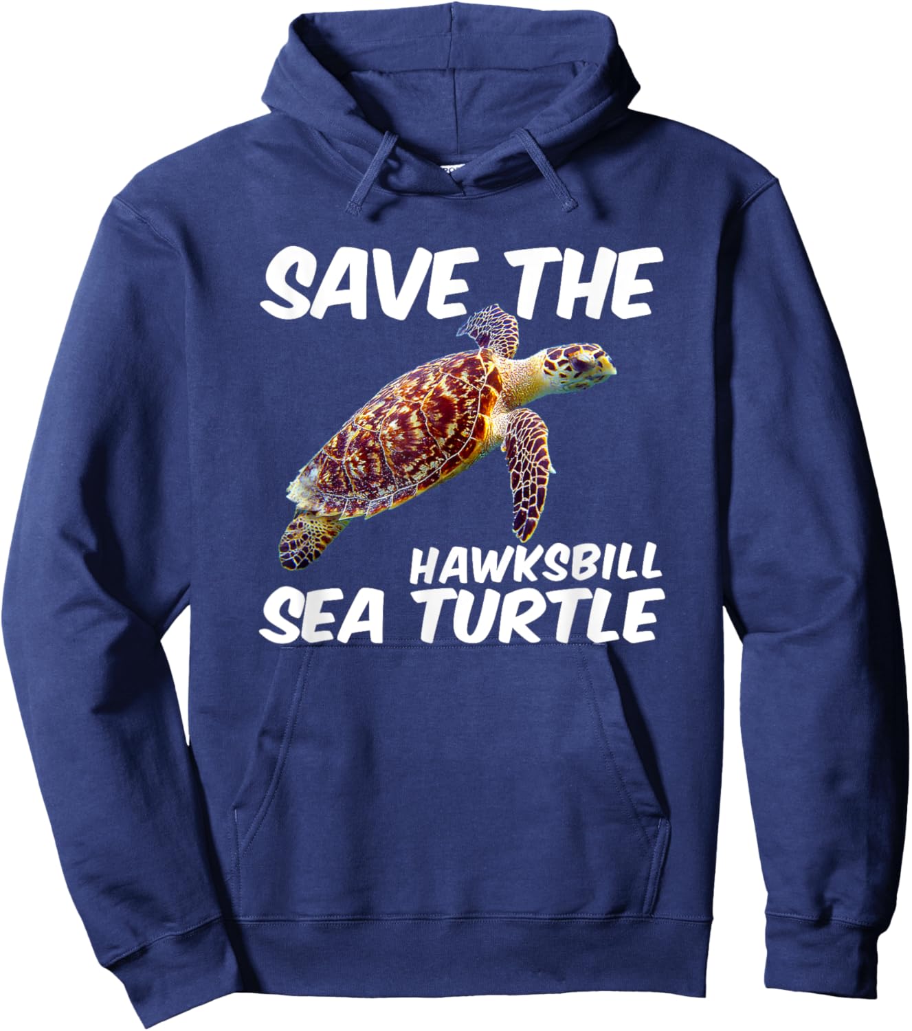 Save The Hawksbill Sea Turtle Hoodie - Hoodie | Navy