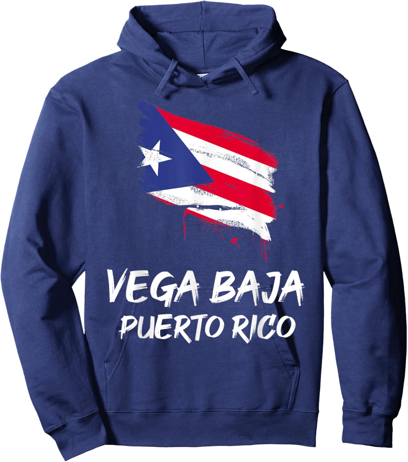 Vega Baja Puerto Rico PR Puerto Rican Heritage Flag Hoodie - Hoodie | Navy