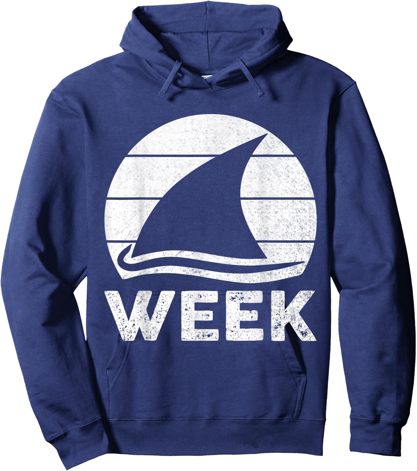 2025 Week Retro Shark Fin Lover Sea Ocean Animal Summer Trip Women Kids Hoodie - Hoodie | Navy