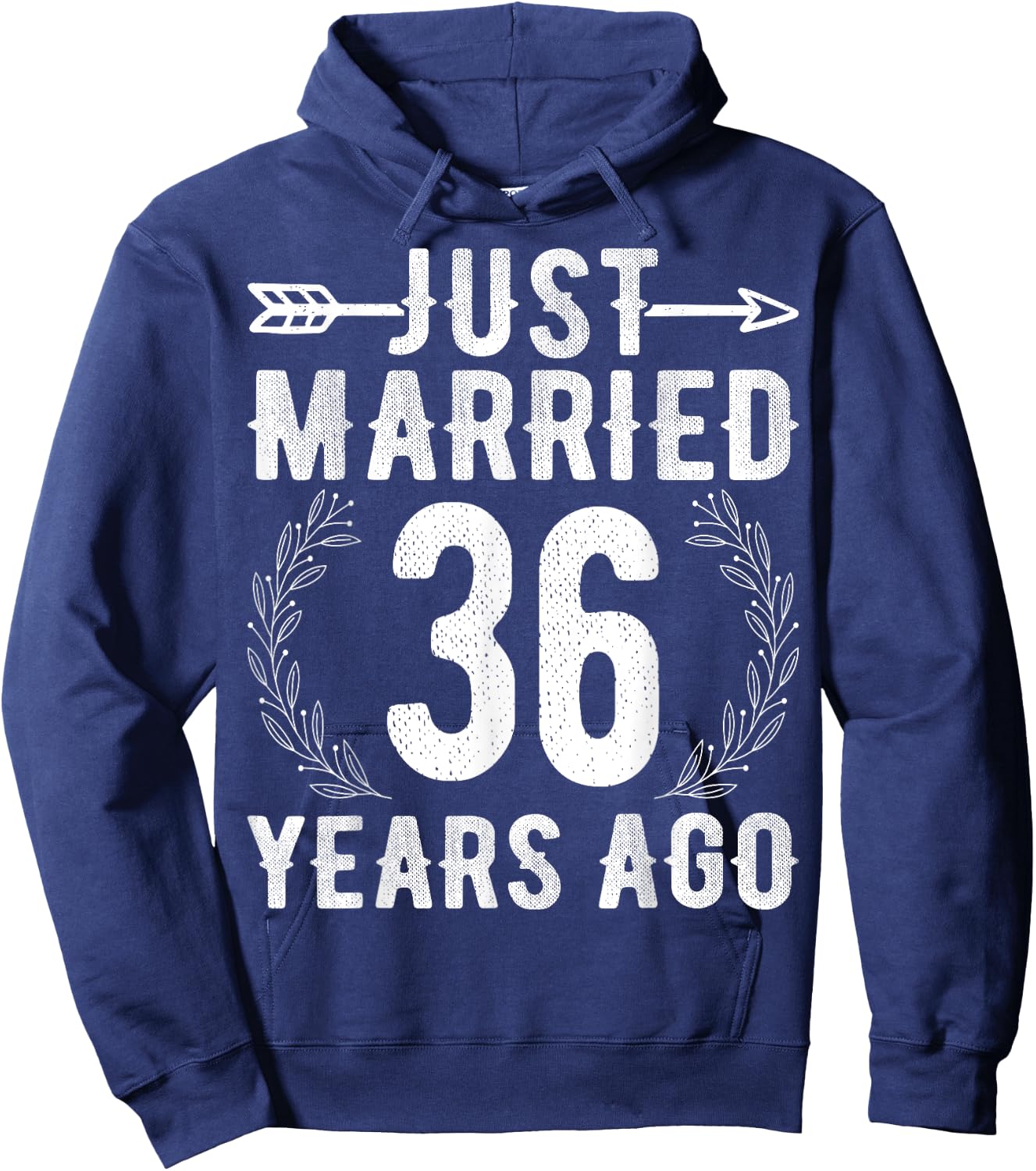 Just Married 36 Years Ago - 36th Anniversary Wife Husband Hoodie - Hoodie | Navy