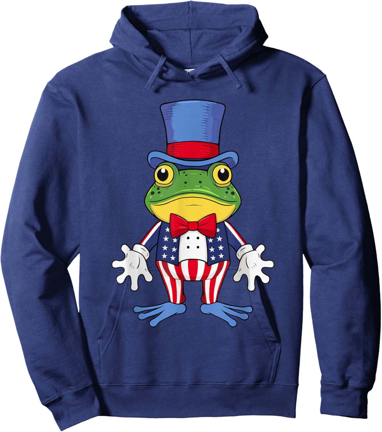 Funny Patriotic Frog with American 4th of July Hoodie - Hoodie | Navy
