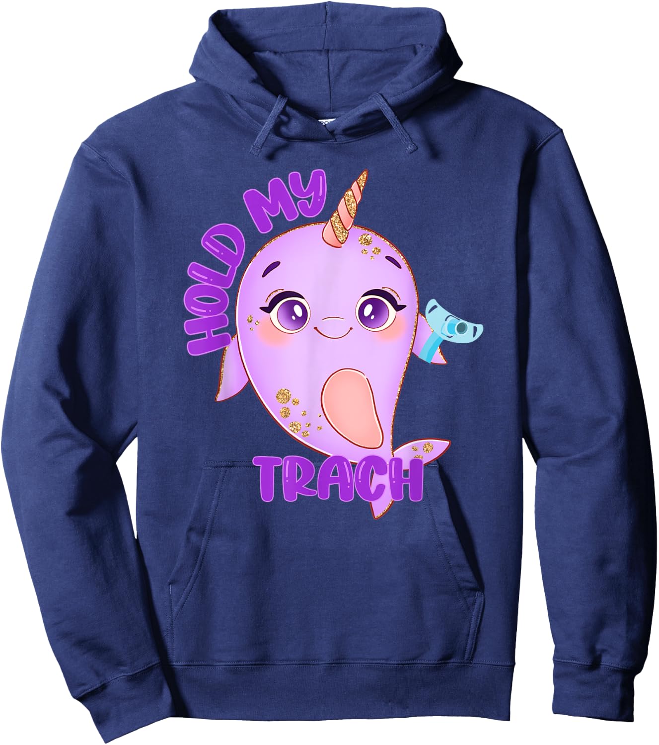 Hold my Trach, Decannulation Celebration, Tracheostomy Aware Hoodie - Hoodie | Navy