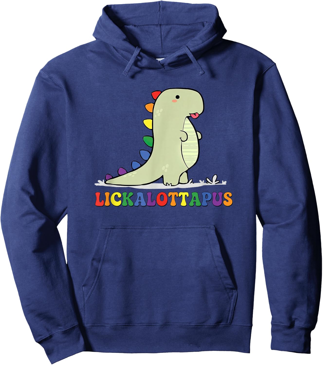Lickalottapus Rainbow Dinosaur LGBTQ Funny Gay Pride Month Hoodie - Hoodie | Navy