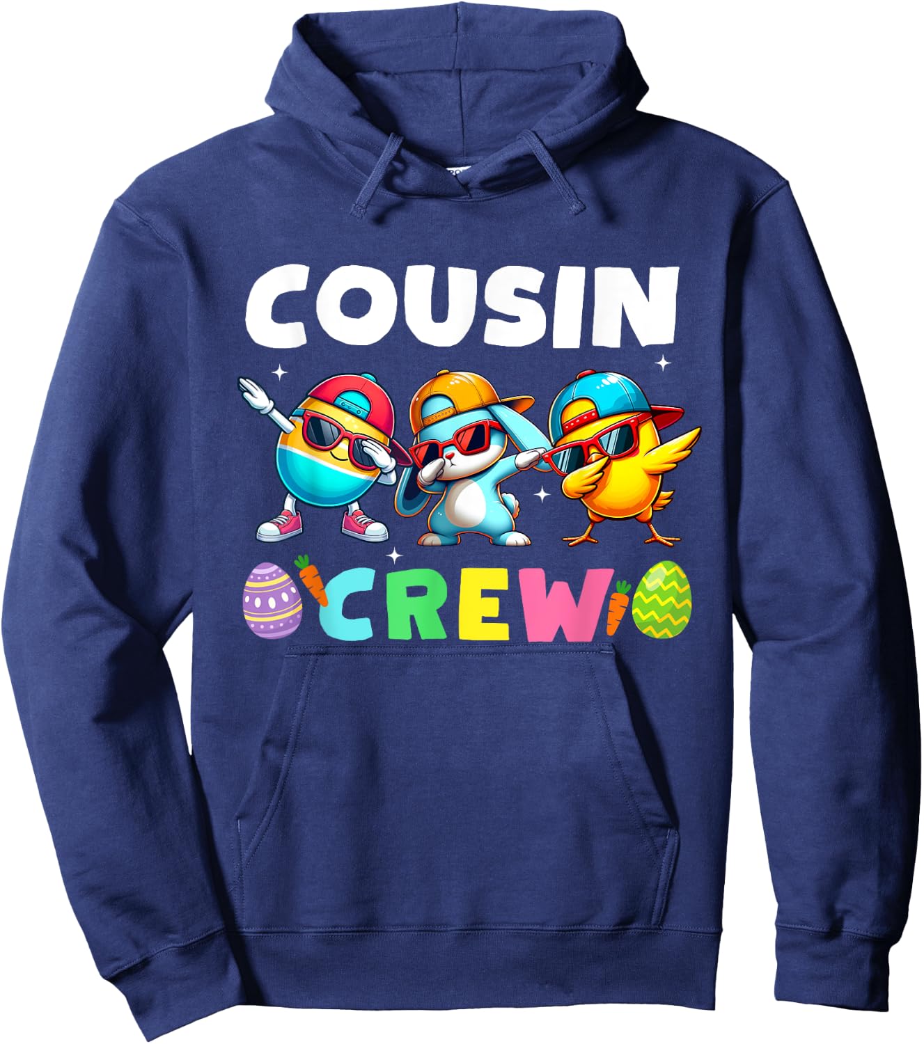 Cousin Crew Easter Bunny Family Matching Girls Boys Toddler Hoodie - Hoodie | Navy