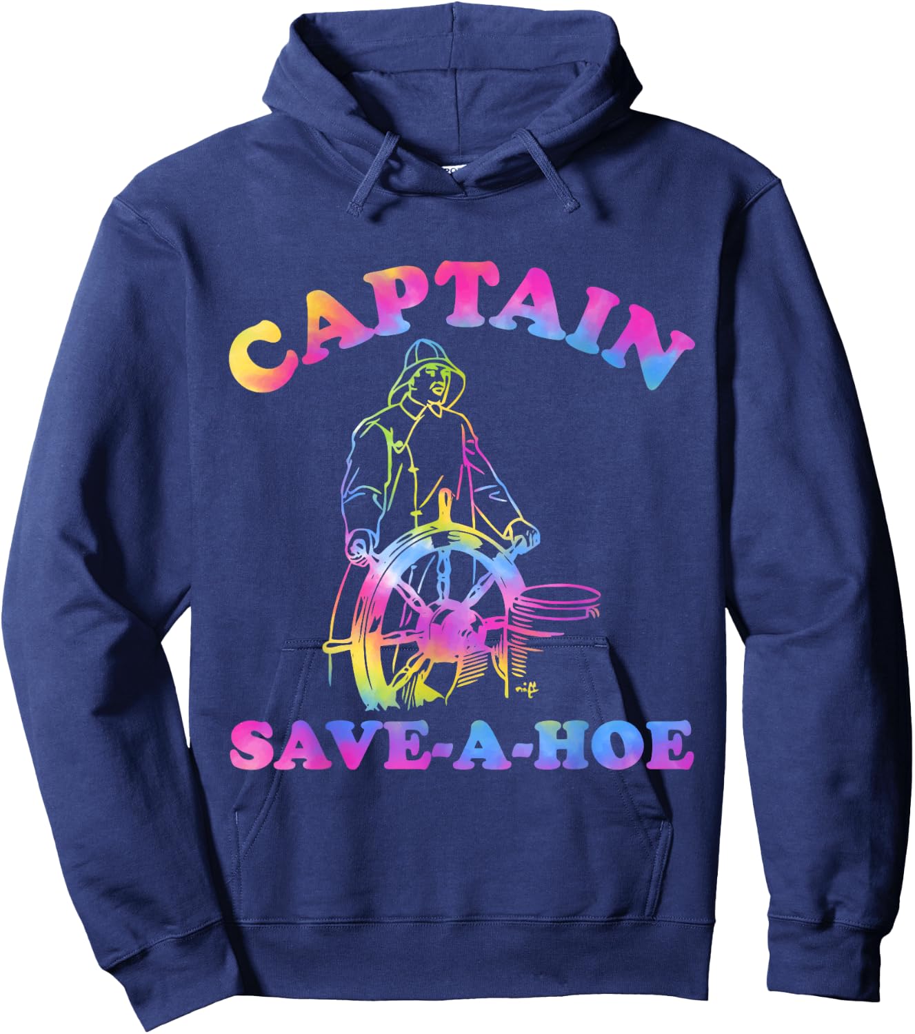 Captain Save-A-Hoe Hippie Design Hoodie - Hoodie | Navy