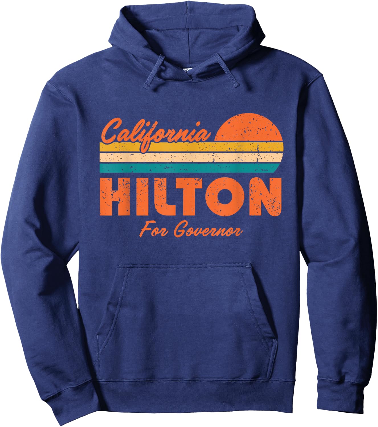 Steve Hilton for Governor of California 2026 Retro Sunset Hoodie - Hoodie | Navy