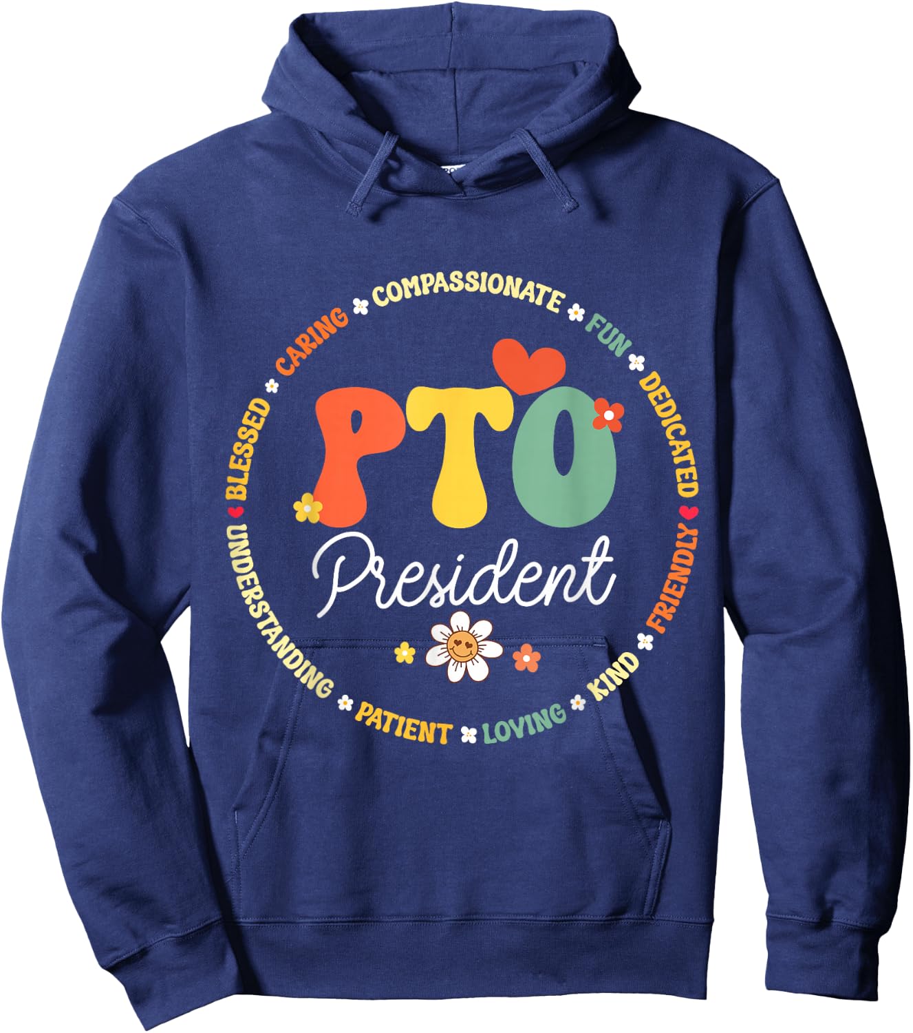 PTO President Back to School Matching Group Parent Teacher Hoodie - Hoodie | Navy