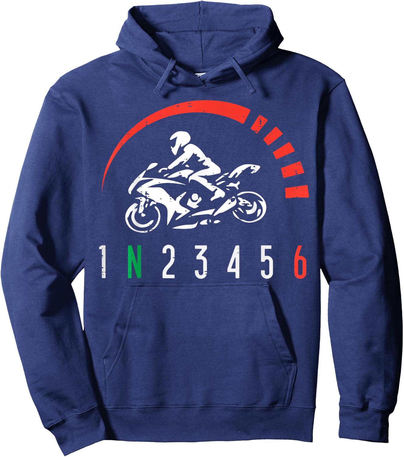 1N23456 Motorcycle Gear Shift Biker Motorbike Women Men Kids Hoodie - Hoodie | Navy