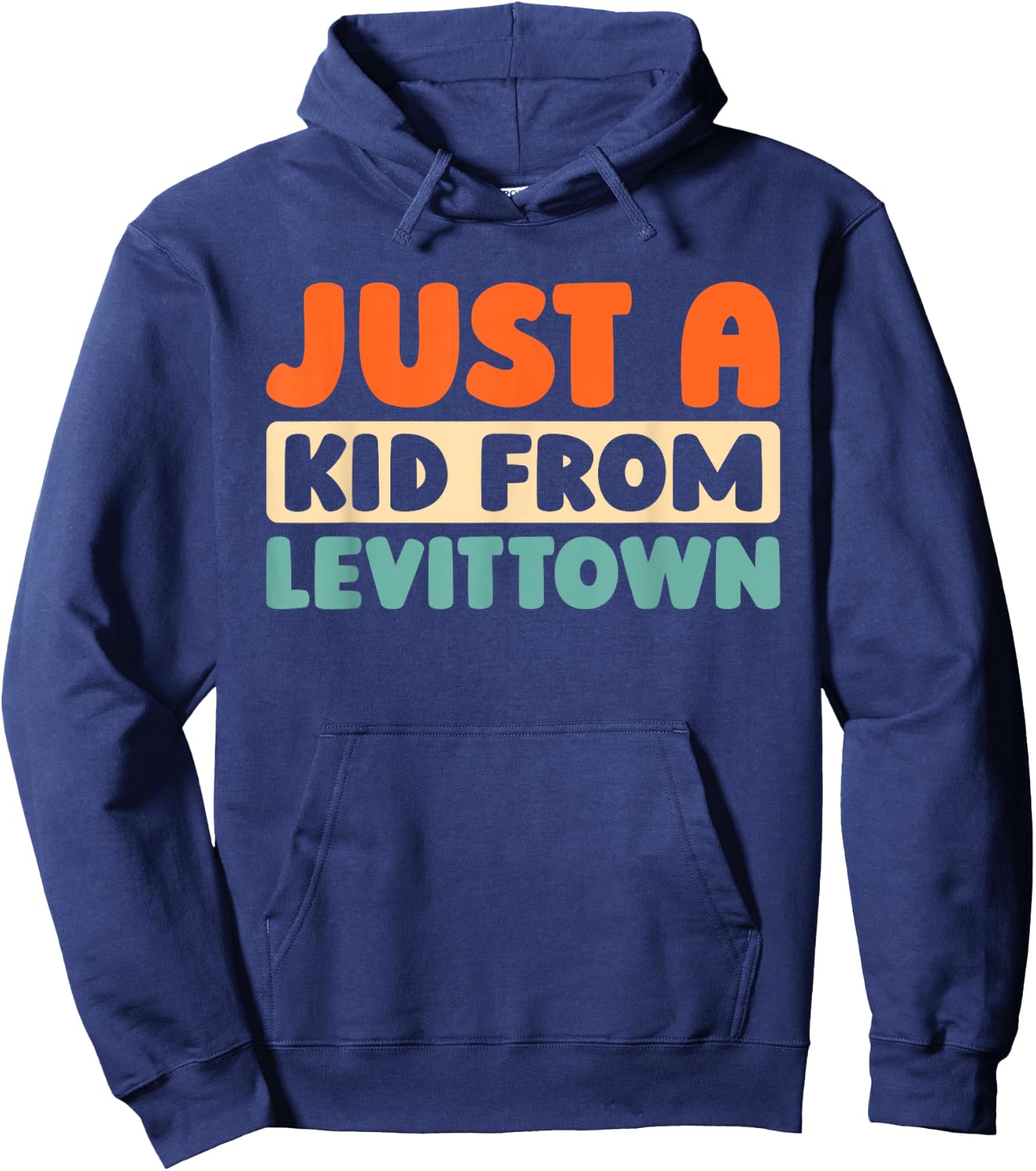 Retro Just A Kid From New York Levittown - American Us City Hoodie - Hoodie | Navy