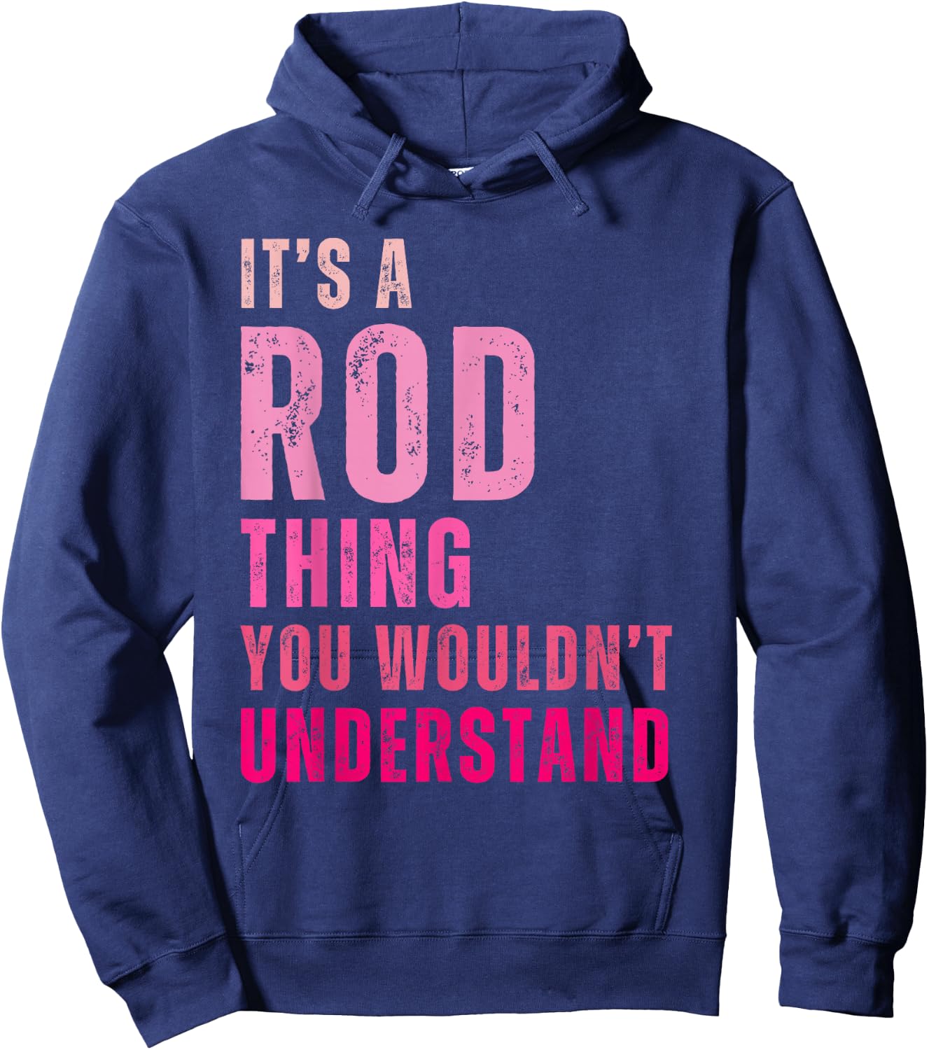 Rod Personalized Names Apparel Vintage , Black, Small, Short Sleeve, Letter Print, Vintage Design Hoodie - Hoodie | Navy