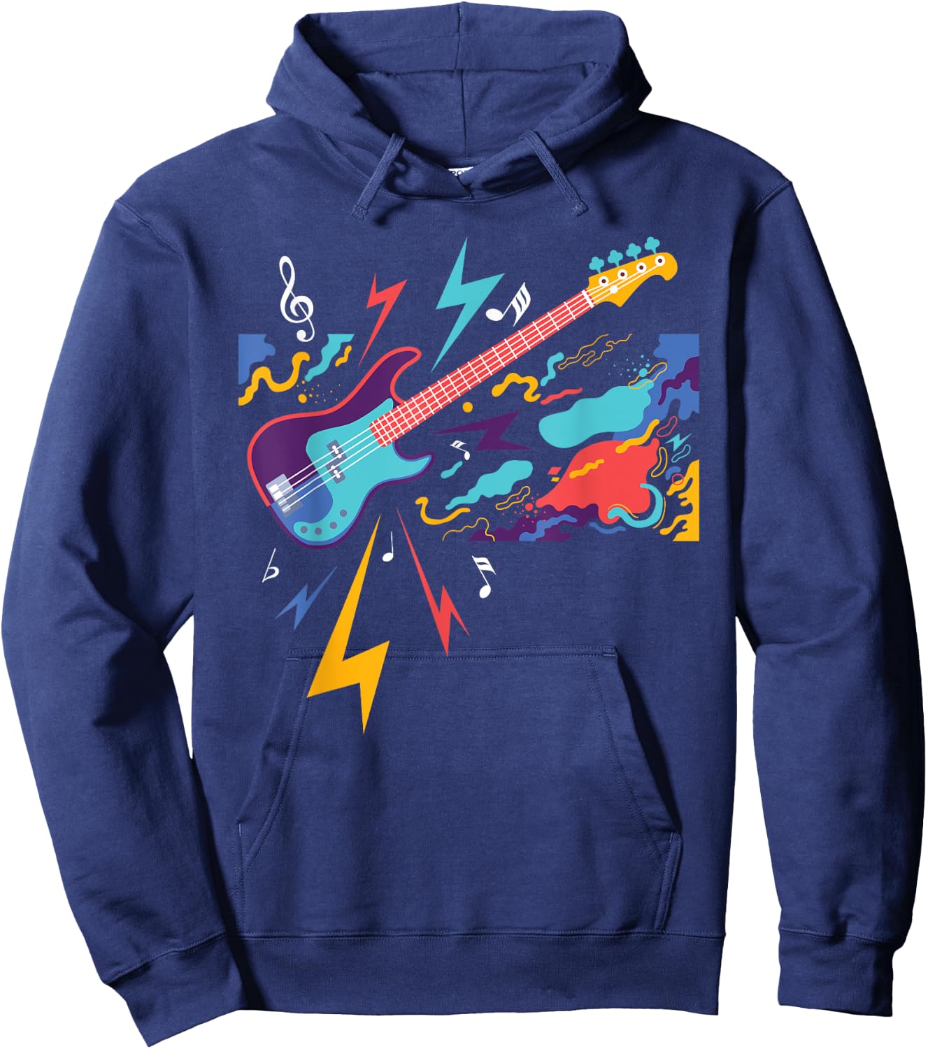 Electric Guitar - Guitar Player Guitarist Rock Musician Hoodie - Hoodie | Navy
