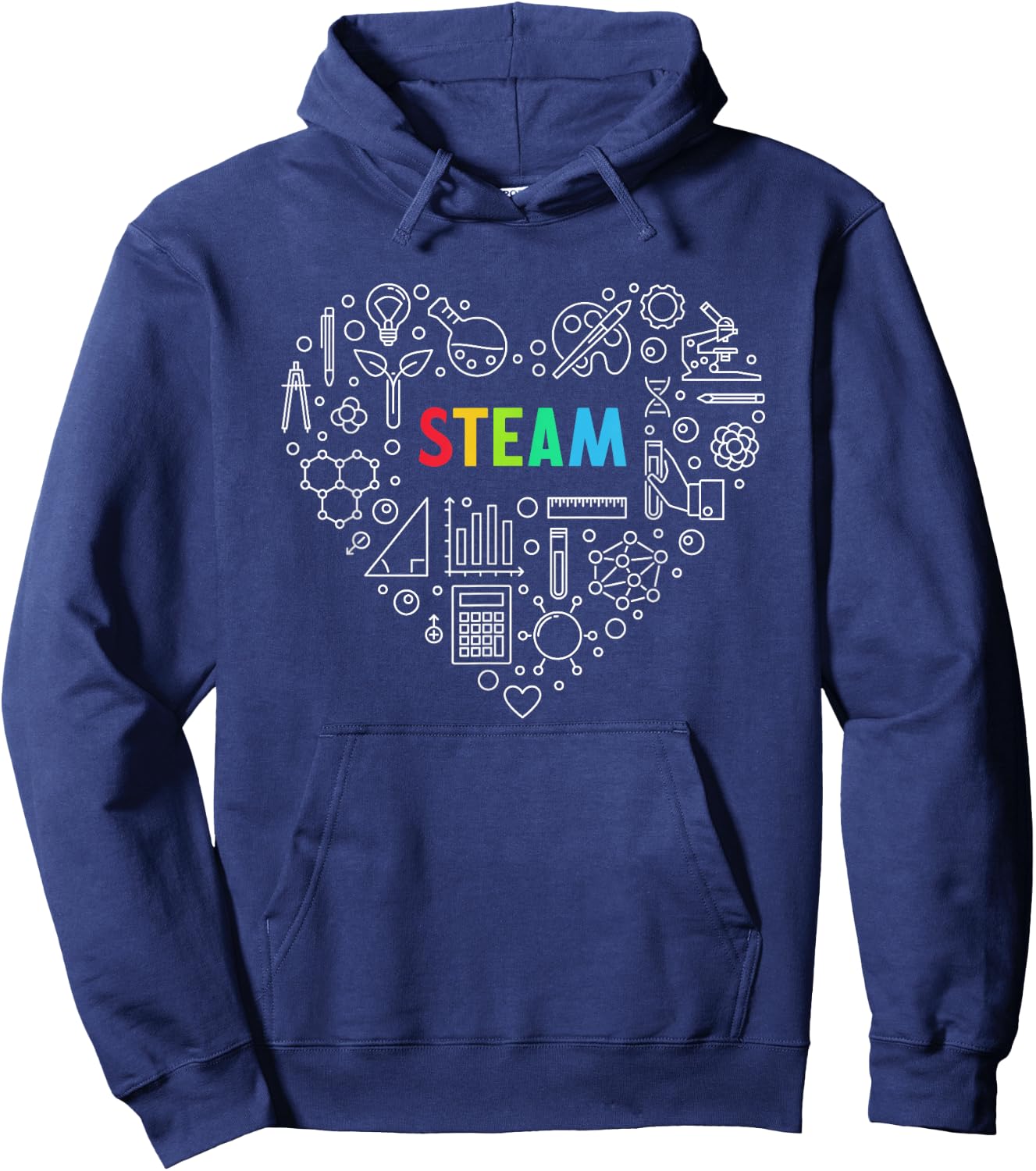 STEAM - Science and Art Heart Shape Design for Teacher Hoodie - Hoodie | Navy