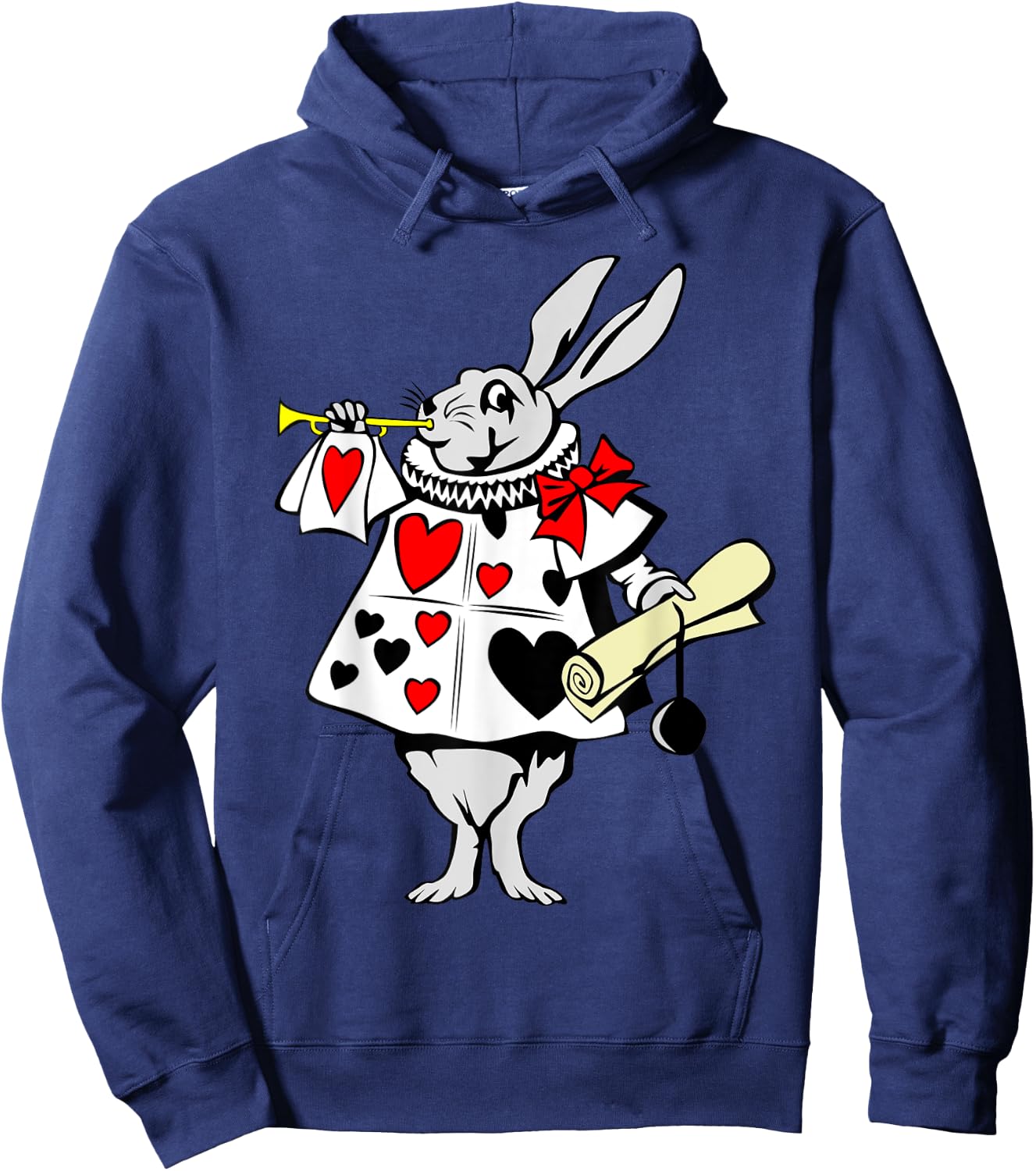 Alice in Wonderland Rabbit easter bunny playing music Hoodie - Hoodie | Navy