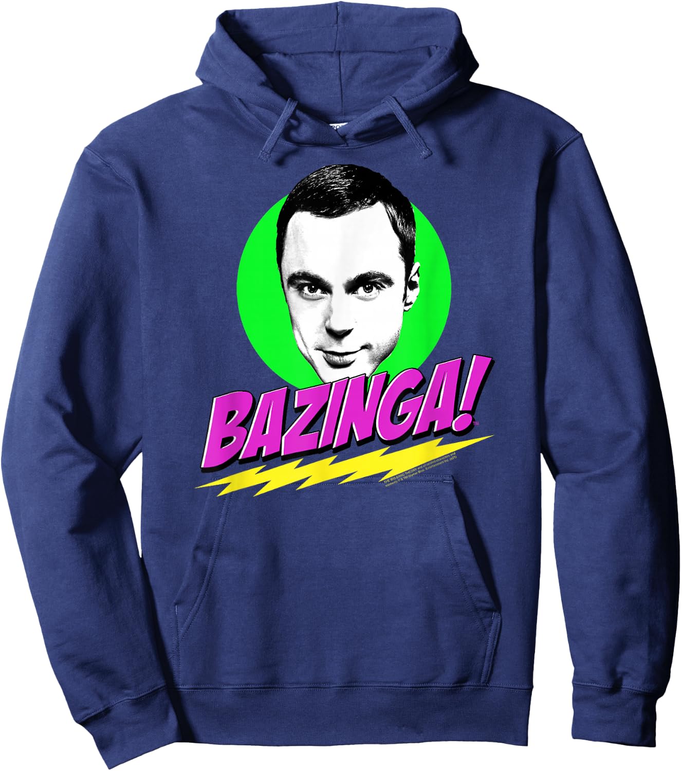 The Big Bang Theory Neon Sheldon Bazinga Hoodie - Hoodie | Navy
