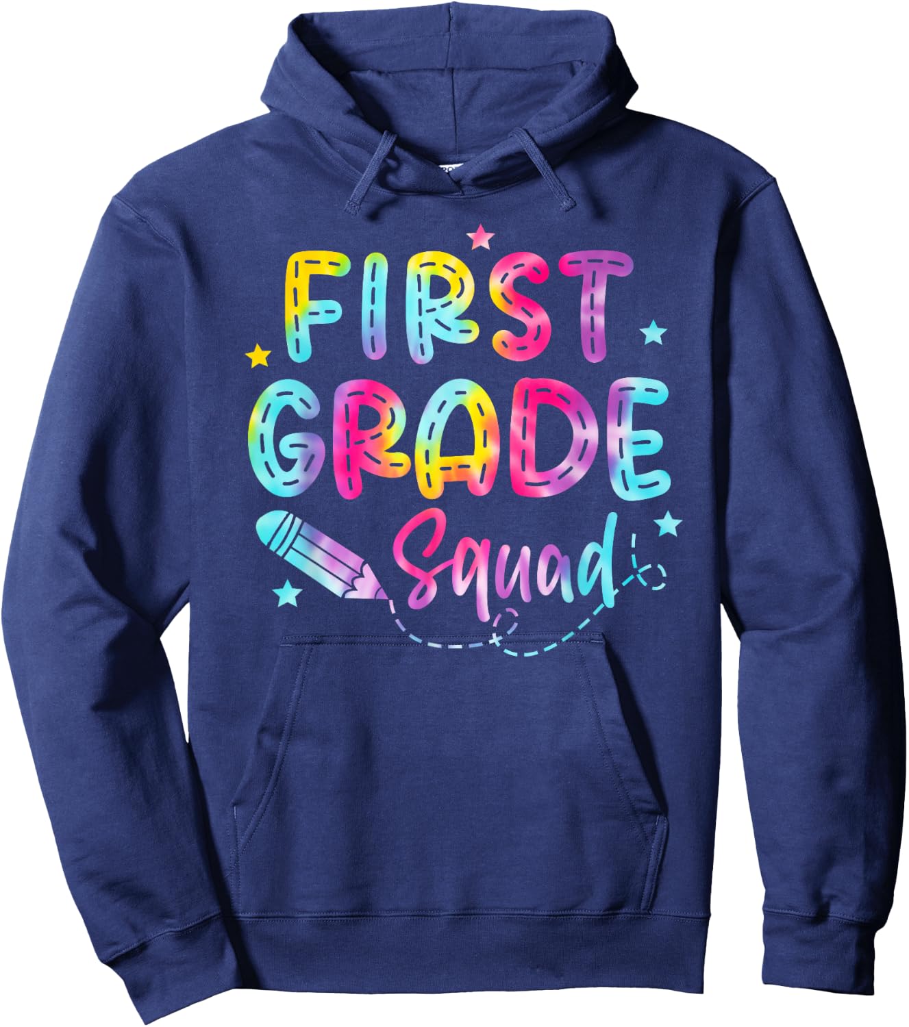 1st First Grade Squad Student Teacher Back To School Tie Dye Hoodie - Hoodie | Navy