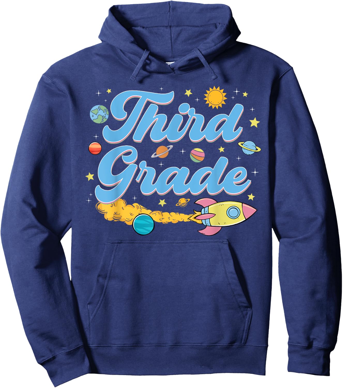 Third Grade Astronaut Planets Space Lover Back To School Hoodie - Hoodie | Navy