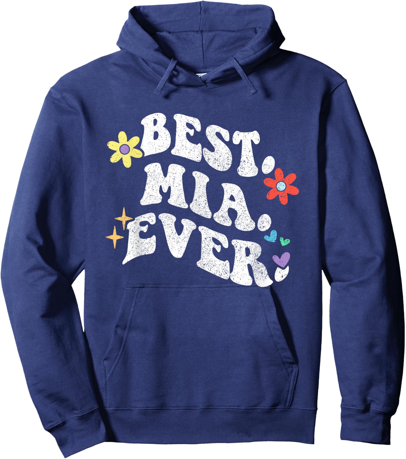 Retro Groovy Best MIA Ever First Name Mother's Day Girl Hoodie - Hoodie | Navy