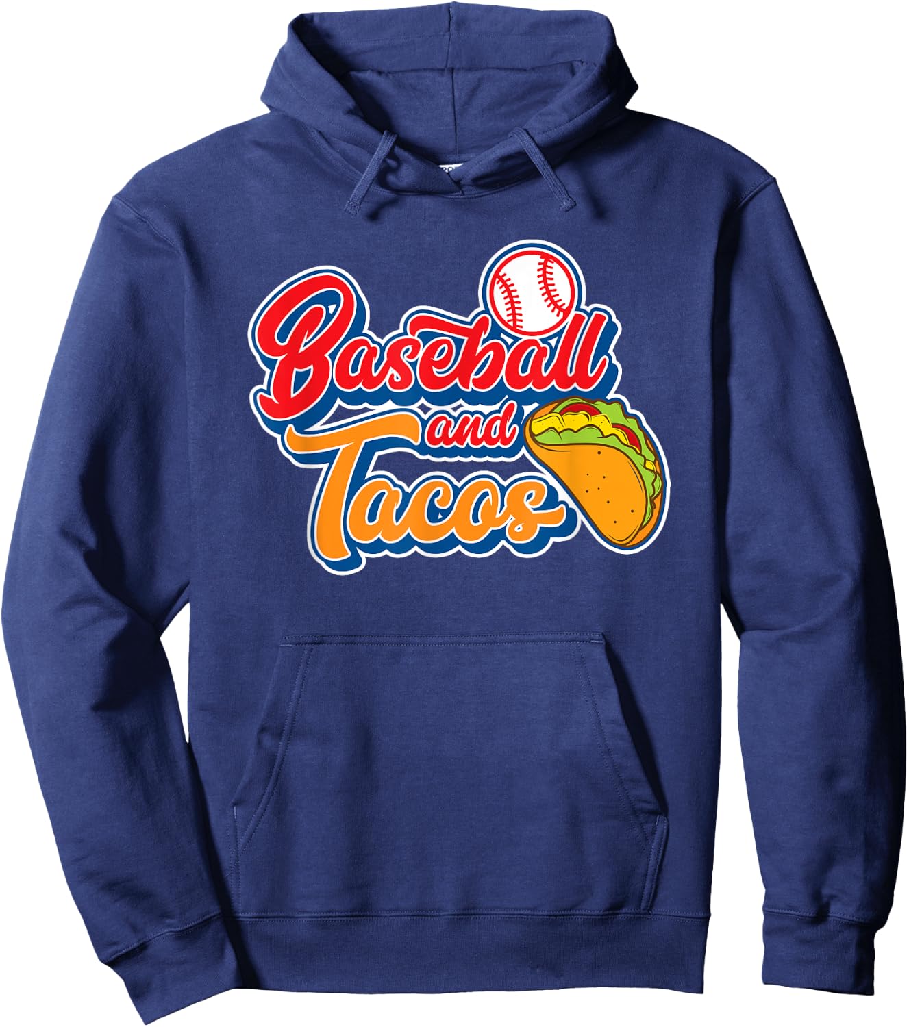Funny Baseball and Tacos Mexican Food Men Women Boys Girls Hoodie - Hoodie | Navy