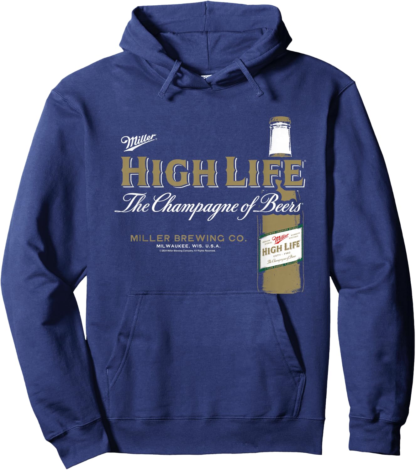 Miller High Life The Champagne Of Beers Brewing Co. Vintage Hoodie - Hoodie | Navy