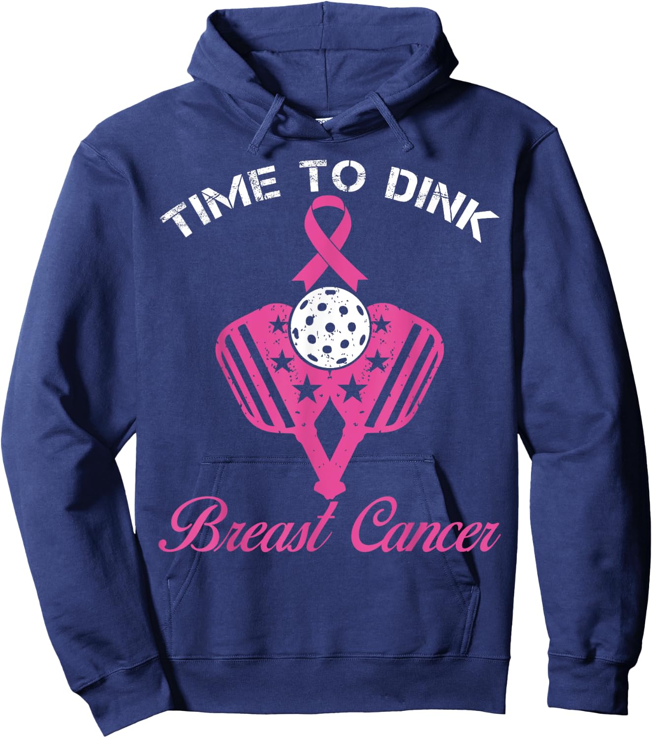 Time To Dink Breast Cancer Awareness Pickleball Pink Hoodie - Hoodie | Navy