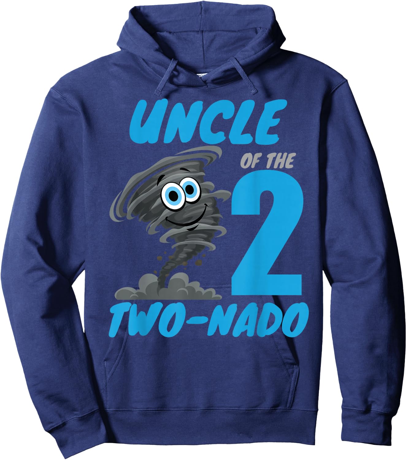 Uncle of The Two-Nado Storm TorNado 2nd Two Birthday Boy Hoodie - Hoodie | Navy
