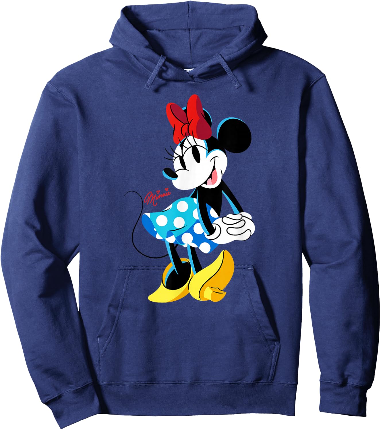 Disney Minnie Mouse Polka-Dot Skirt Cute Retro Vintage Pose Hoodie - Hoodie | Navy