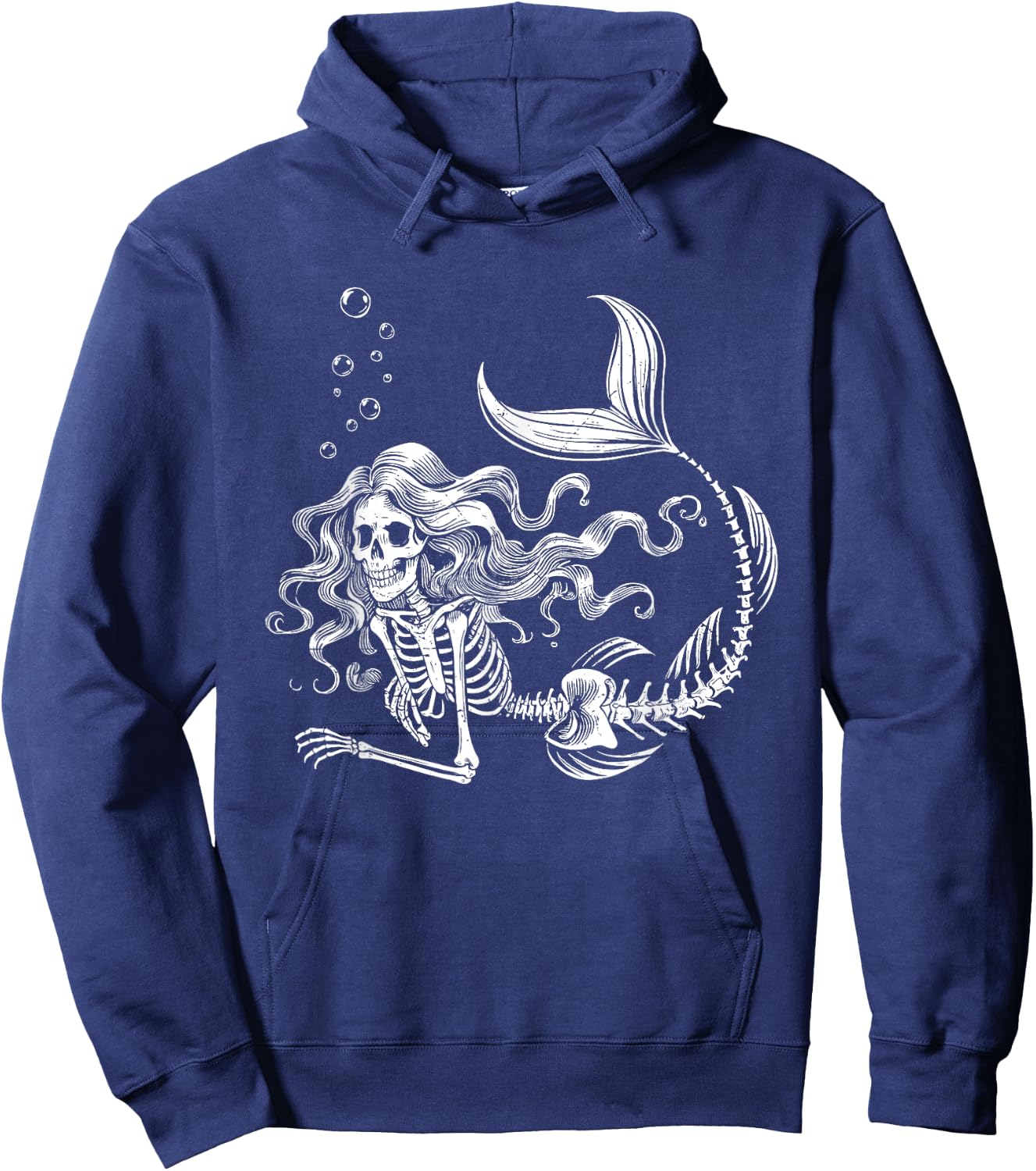 Funny Mermaid Skeleton Halloween Costume Women Girls Kids Hoodie - Hoodie | Navy
