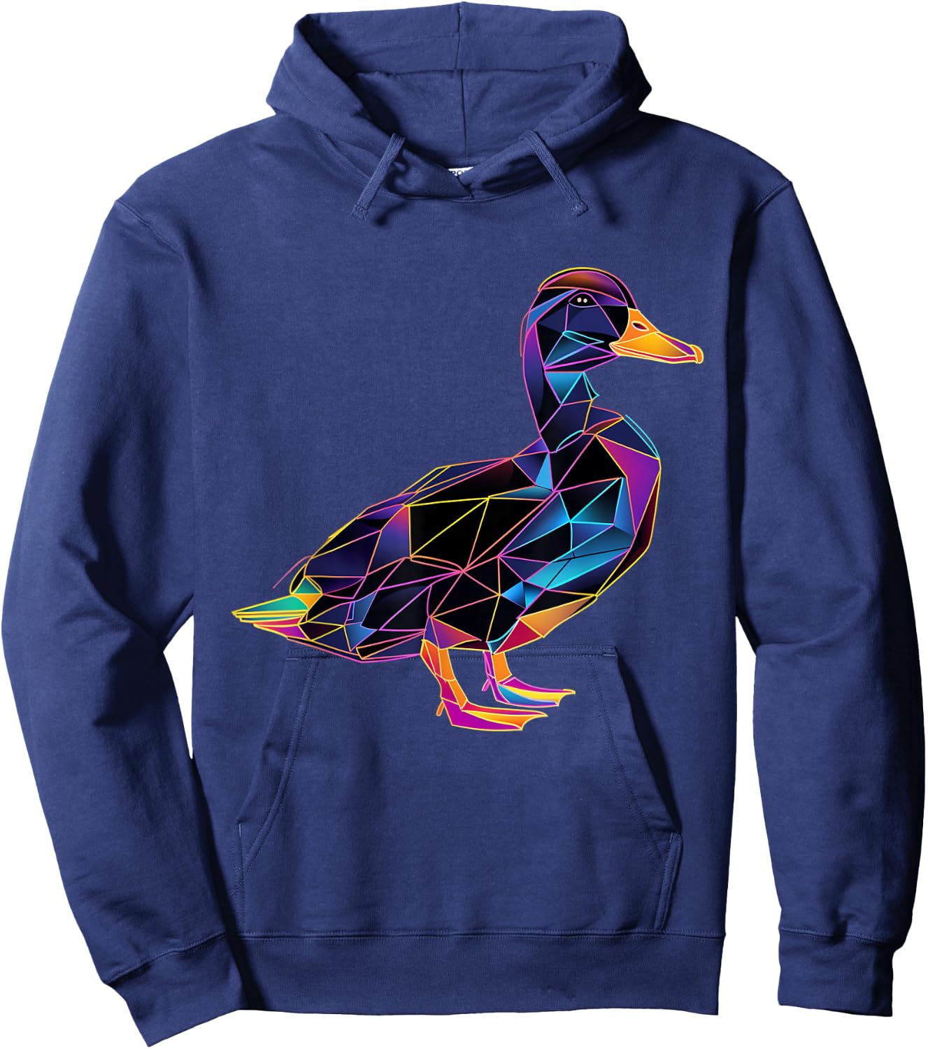 Duck Polygon Colorful Waterfowl Mallard Duck Lover Hoodie - Hoodie | Navy