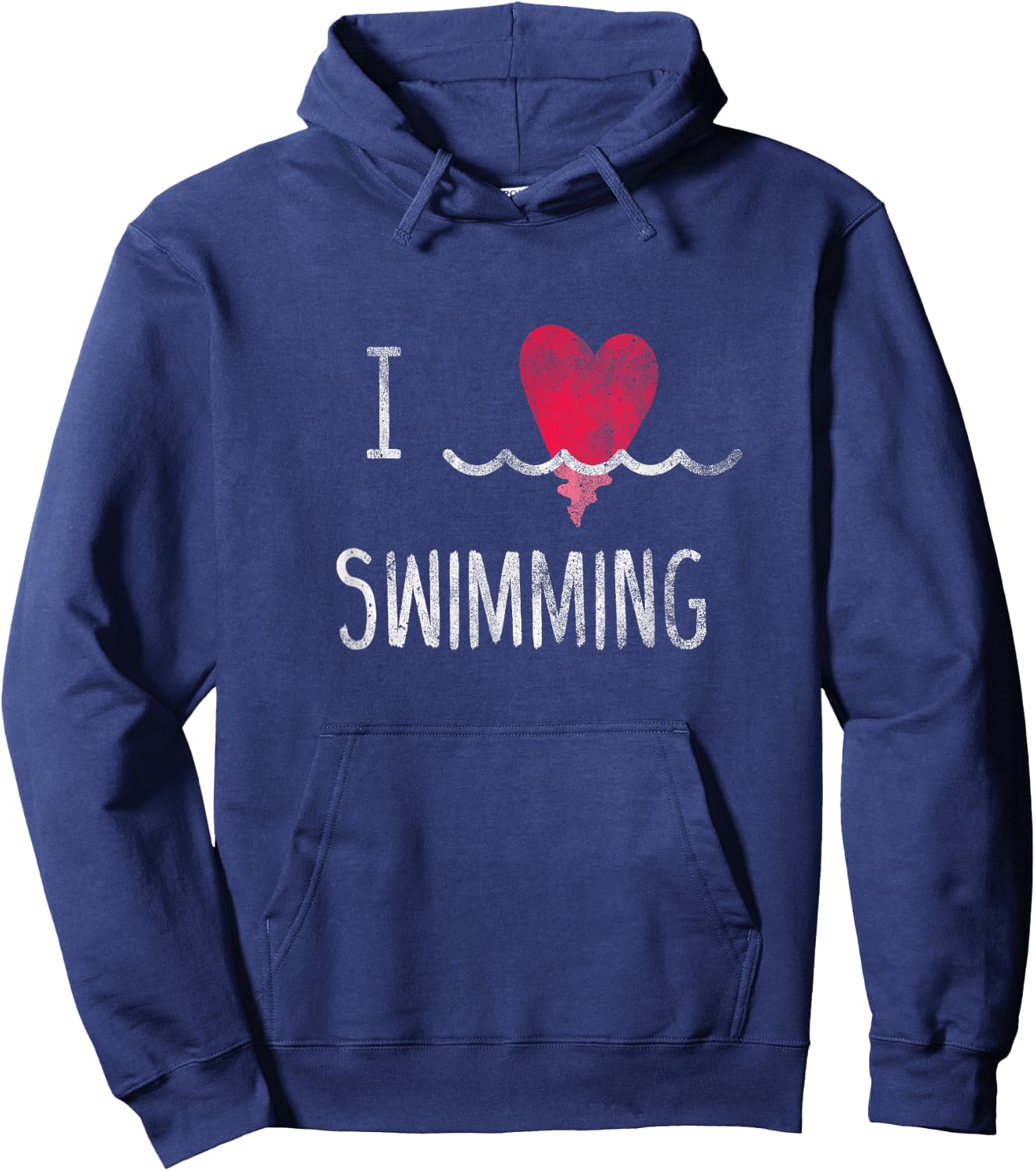 Vintage I Love Swimming Shirt - Swim Family Swimmer Hoodie - Hoodie | Navy