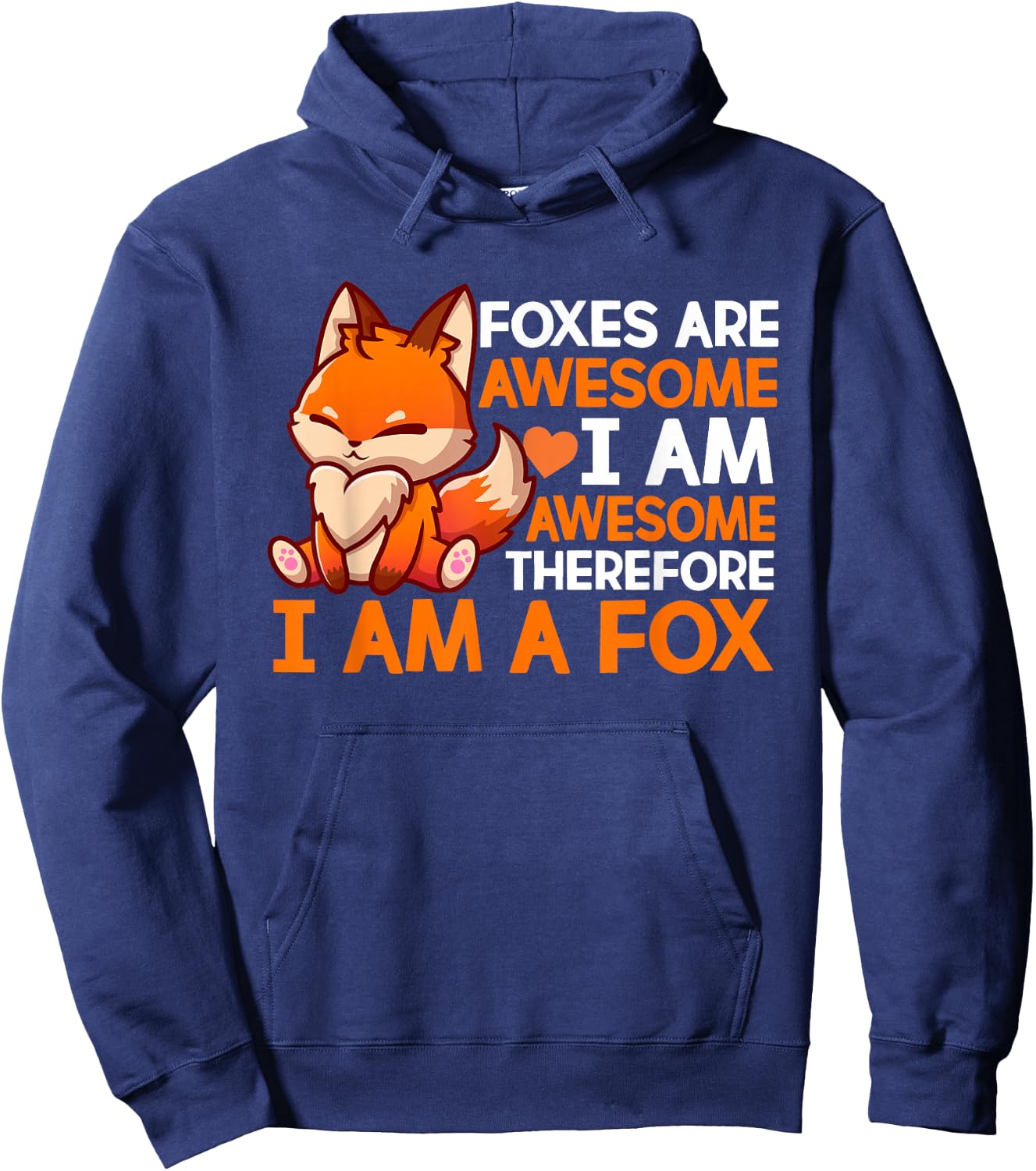 Foxes Are Awesome Lover Graphic Design Fox Hoodie - Hoodie | Navy
