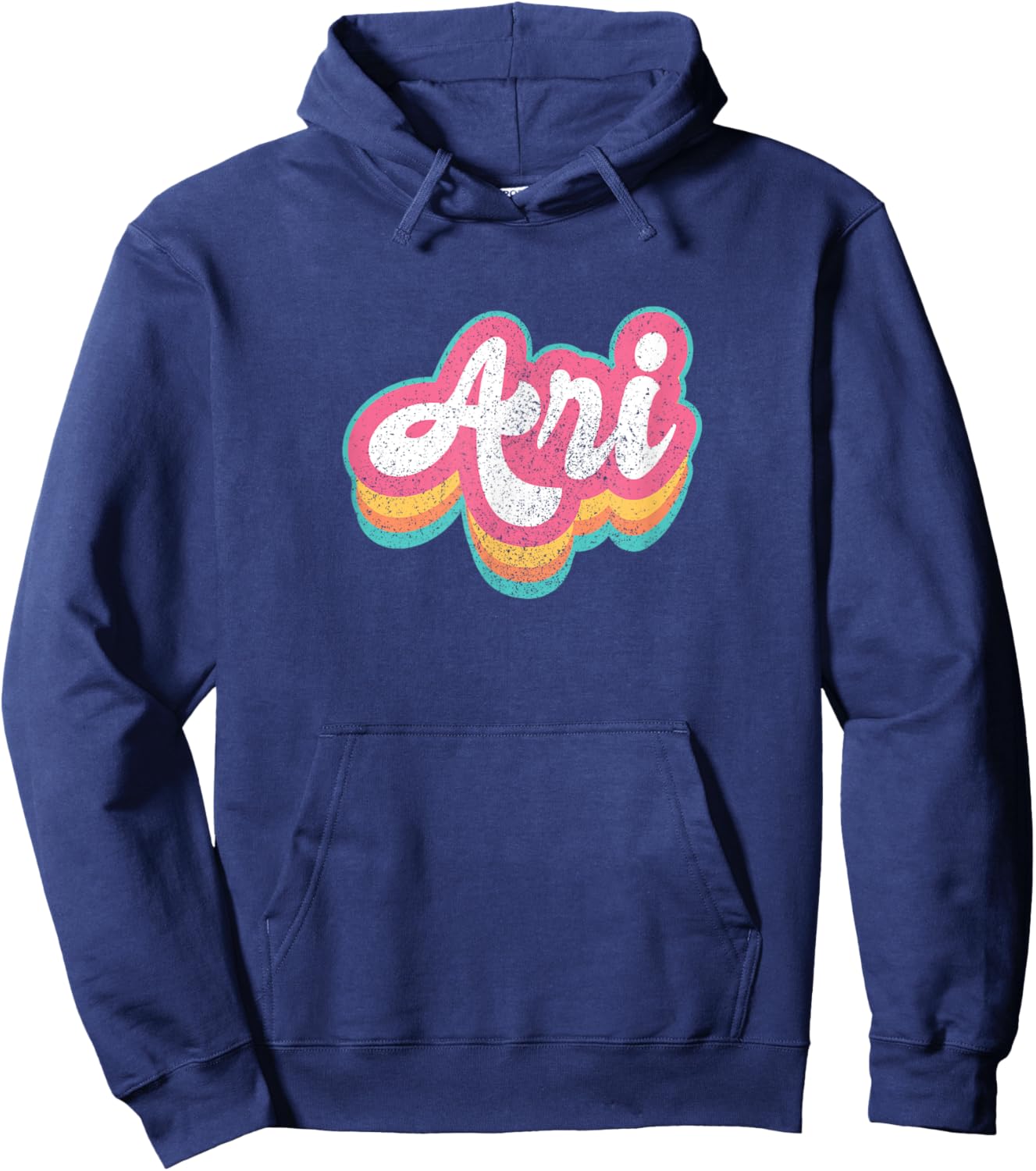 Ari First Name Girl Vintage 70s 80s Personalized Hoodie - Hoodie | Navy
