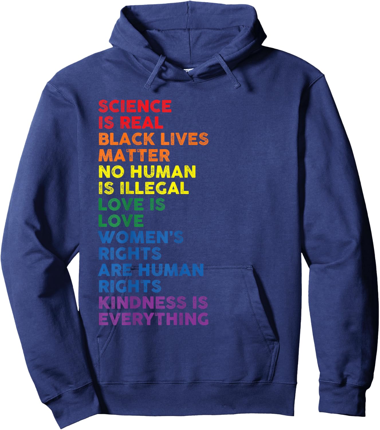 Gay Pride Science Is Real Black Lives Matter Rights Hoodie - Hoodie | Navy