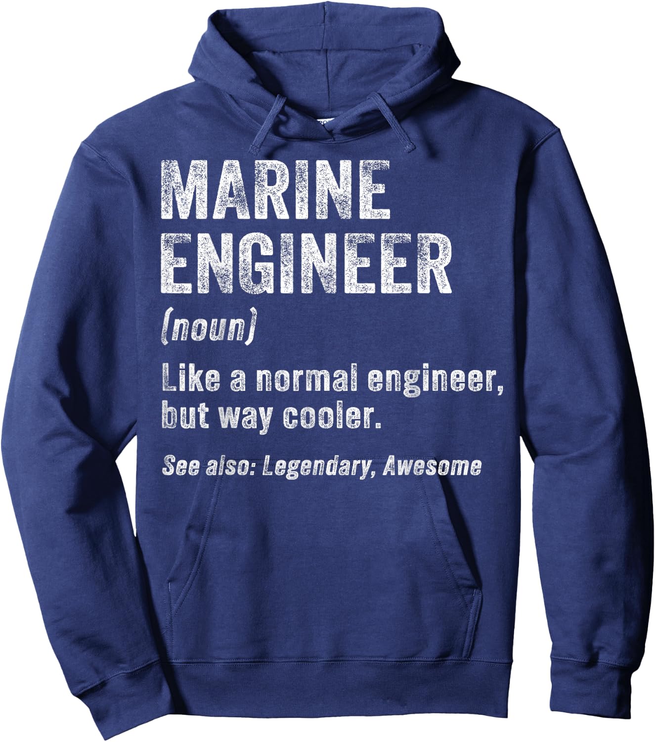 Funny Marine Engineer Definition Marine Engineering Hoodie - Hoodie | Navy