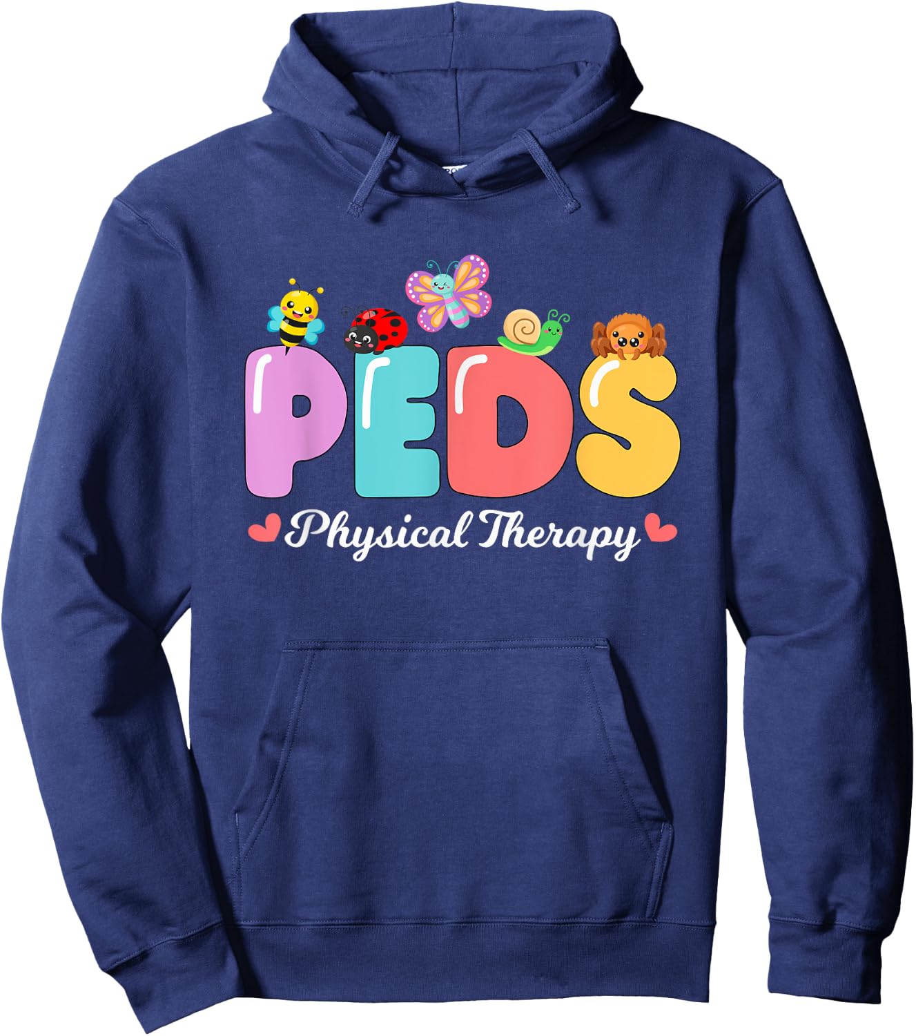 Pediatric Physical Therapy Doctor PEDS PT Cute Bugs PEDS Hoodie - Hoodie | Navy