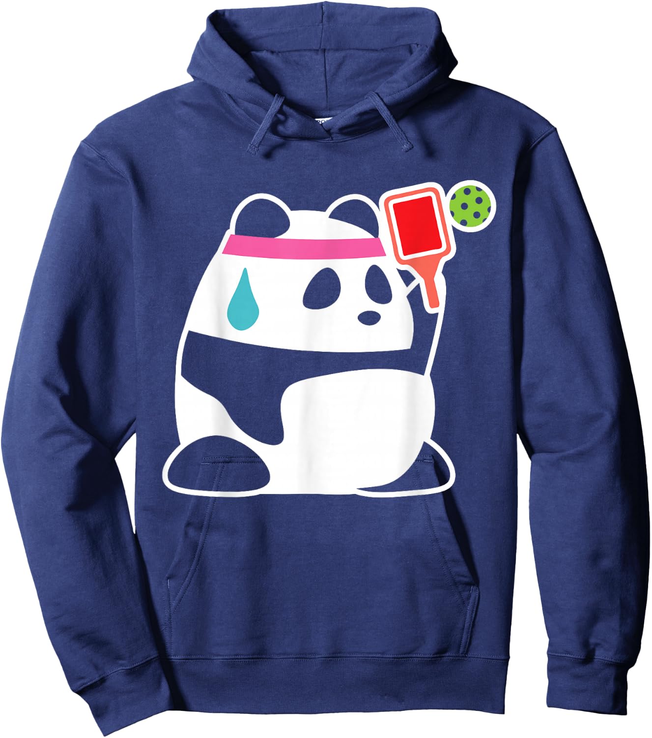 Kawaii Pickleball Player Trainer Panda Bear Animal Lovers Hoodie - Hoodie | Navy