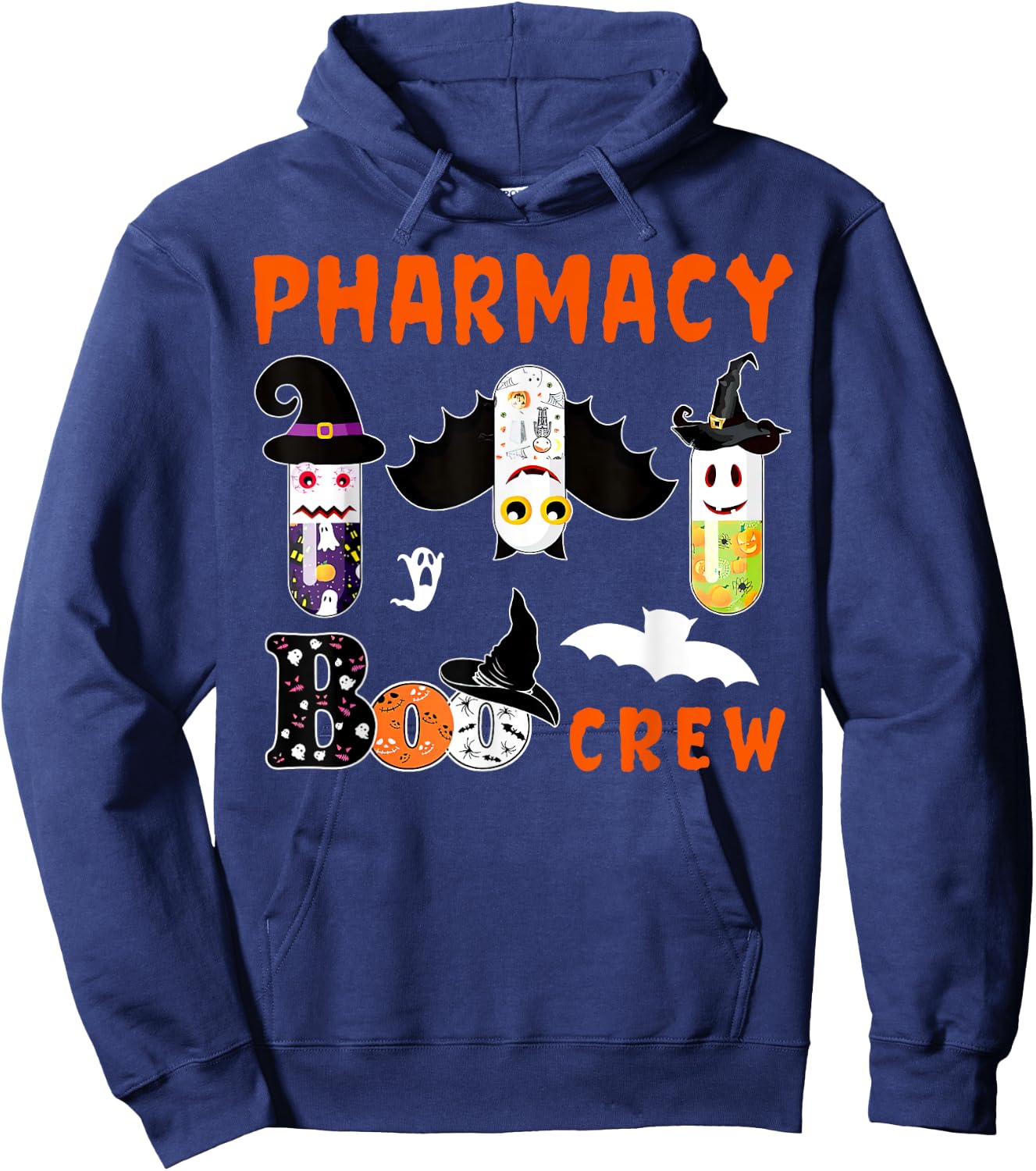 Pharmacy Boo Crew Pills Pharmacist Spooky Halloween Costume Hoodie - Hoodie | Navy