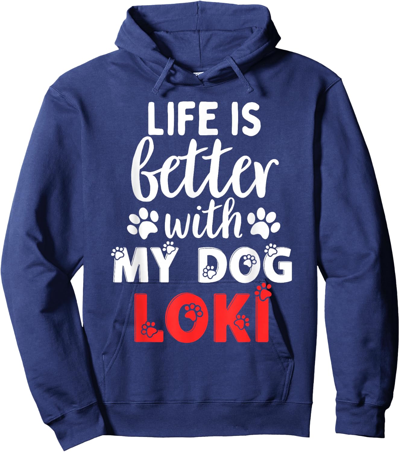 Dog Name Loki Life Is Better With My Dog Named Loki Women Kids Hoodie - Hoodie | Navy