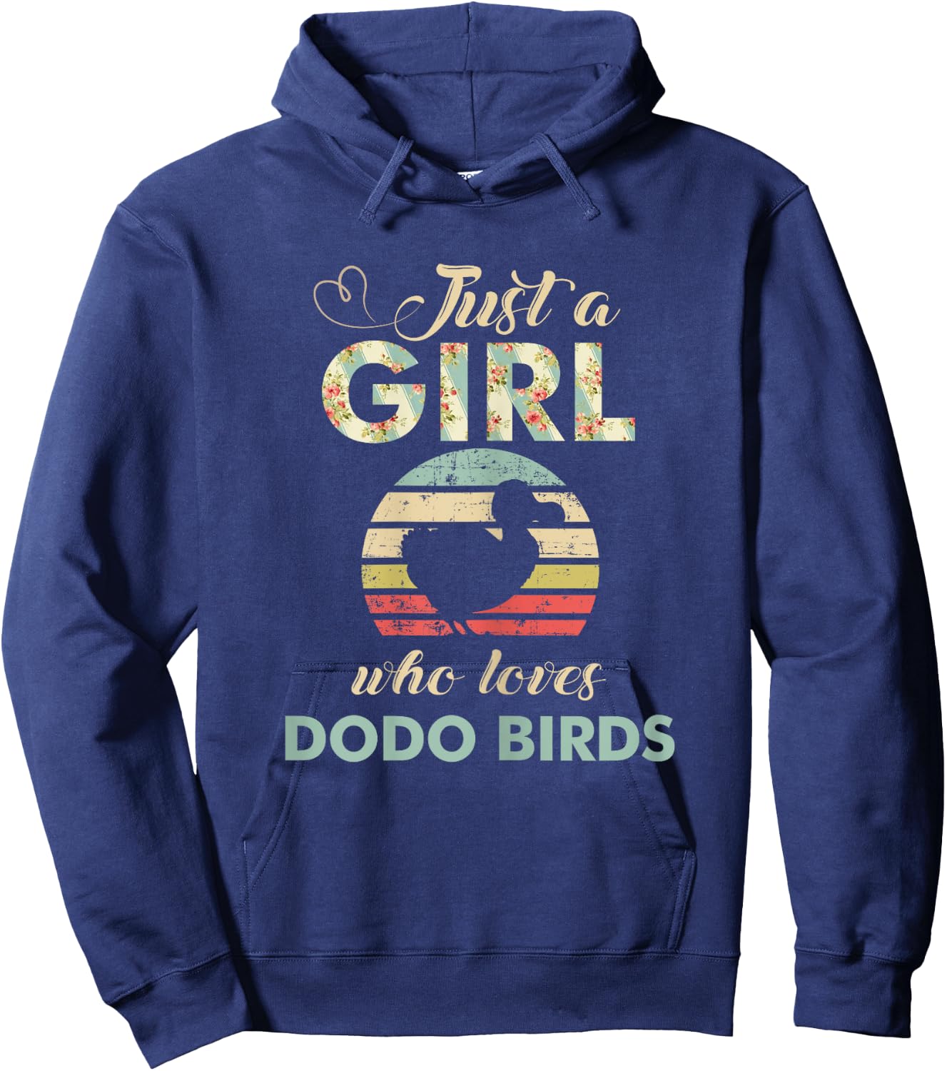 Just A Girl Who Loves Dodo Birds Retro Vintage Dodo Bird Hoodie - Hoodie | Navy